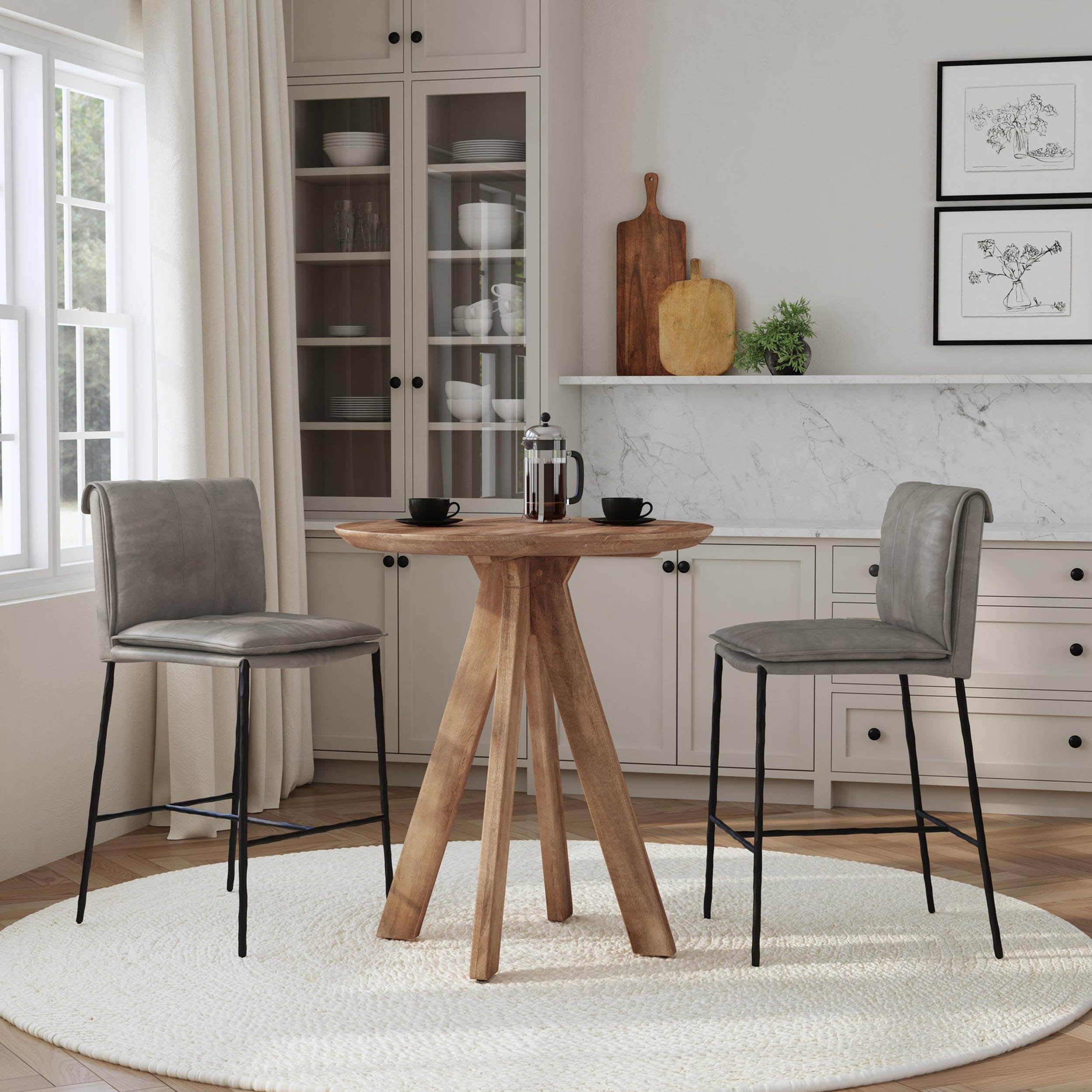 Rodrigo Round Counter Table, Hickory Brown