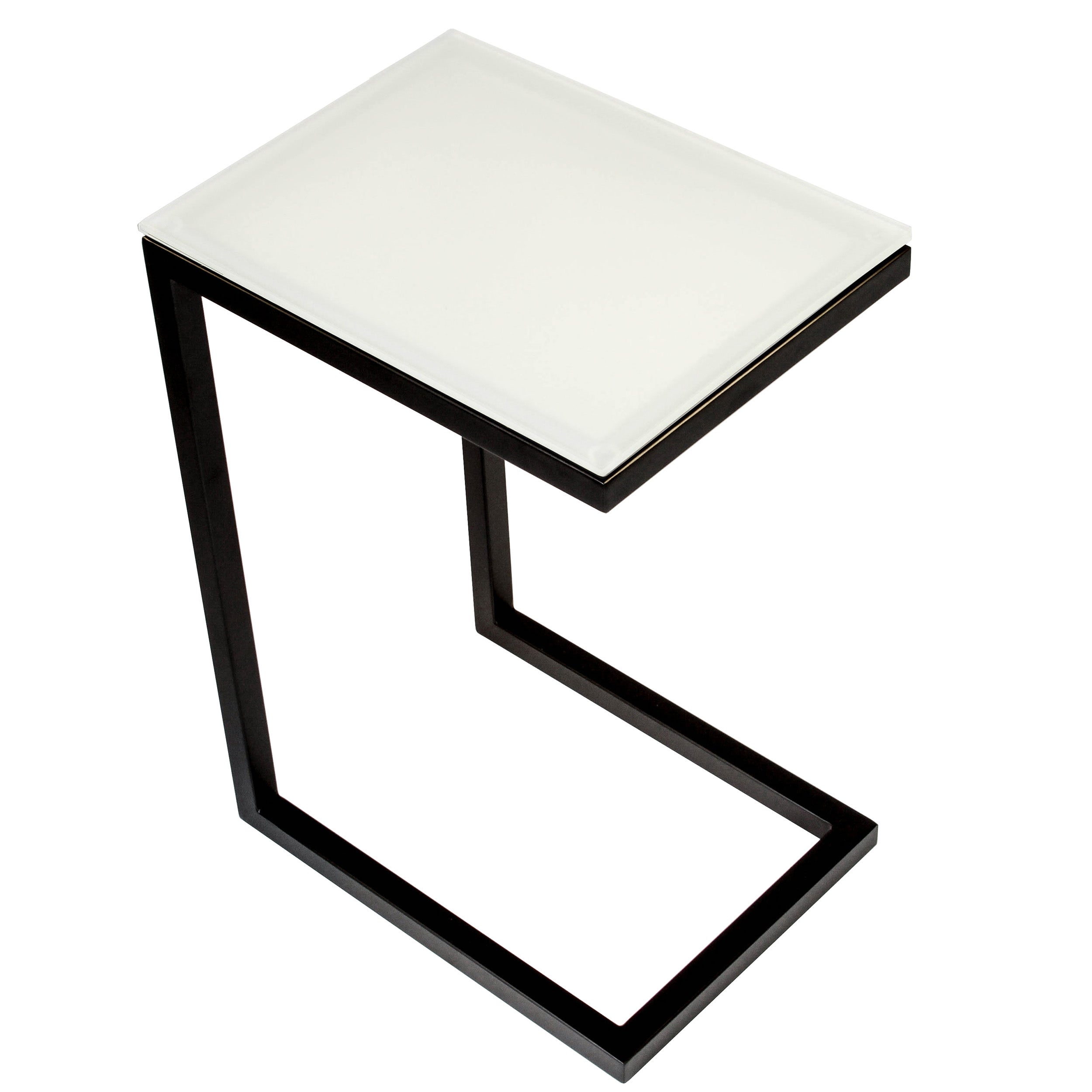 Safari Cee ST007-GLS20 Occasional Table, Pure White/Black