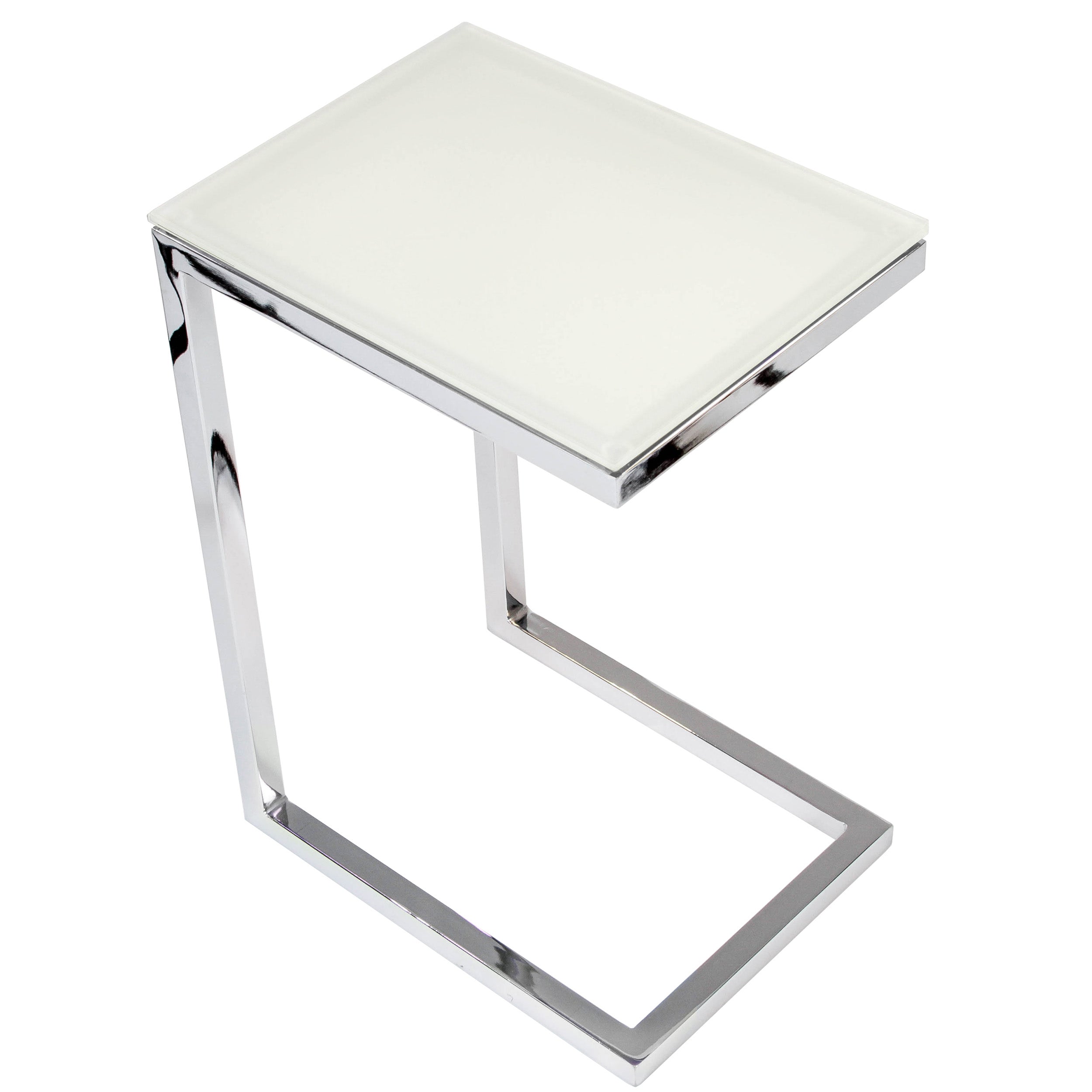 Safari Cee ST007-GPM20 Occasional Table, Pure White Acid/Chrome
