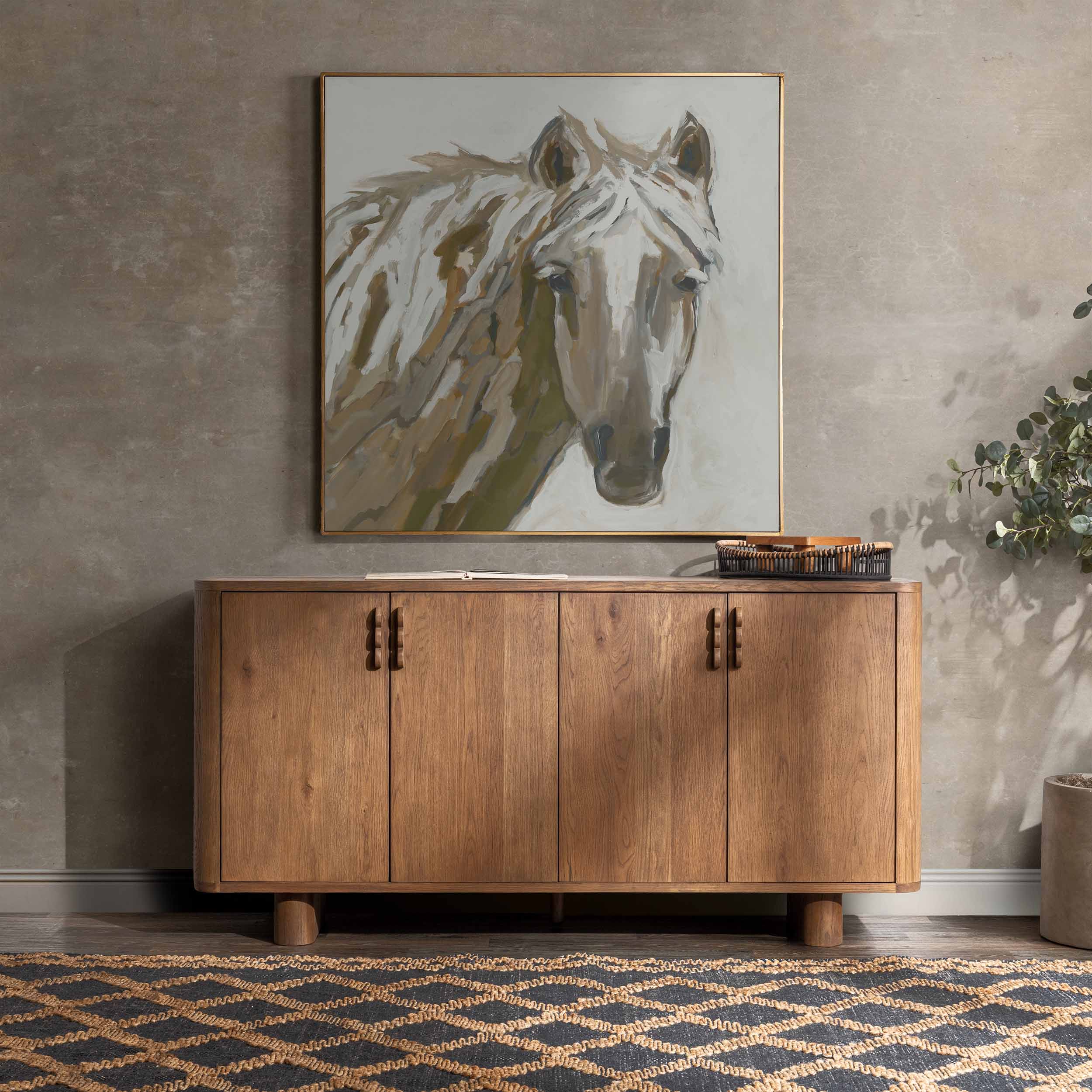 Tacoma Solid Wood 4Dr Buffet, Tawny Brown