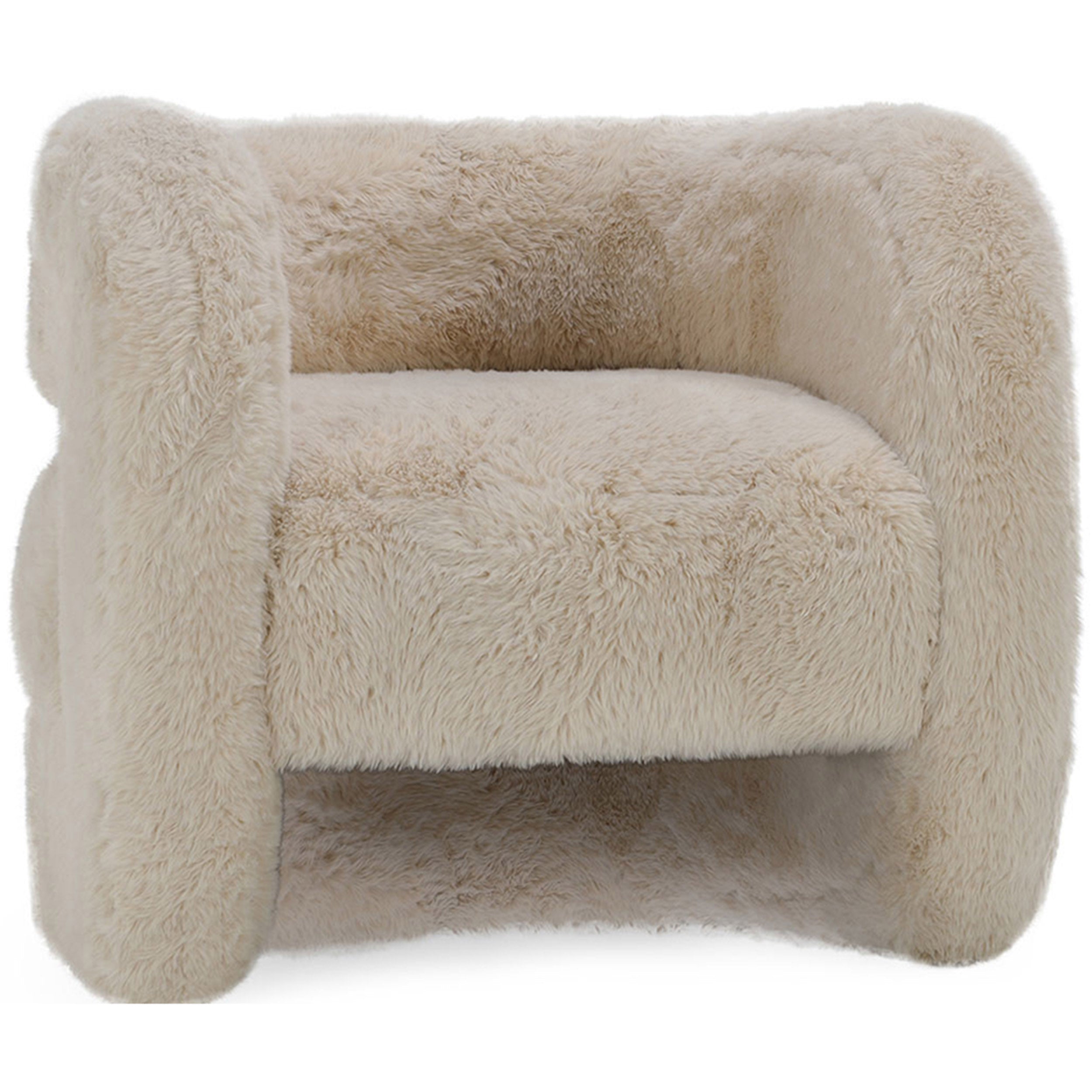 Teddy Plush Accent Chair, Beige