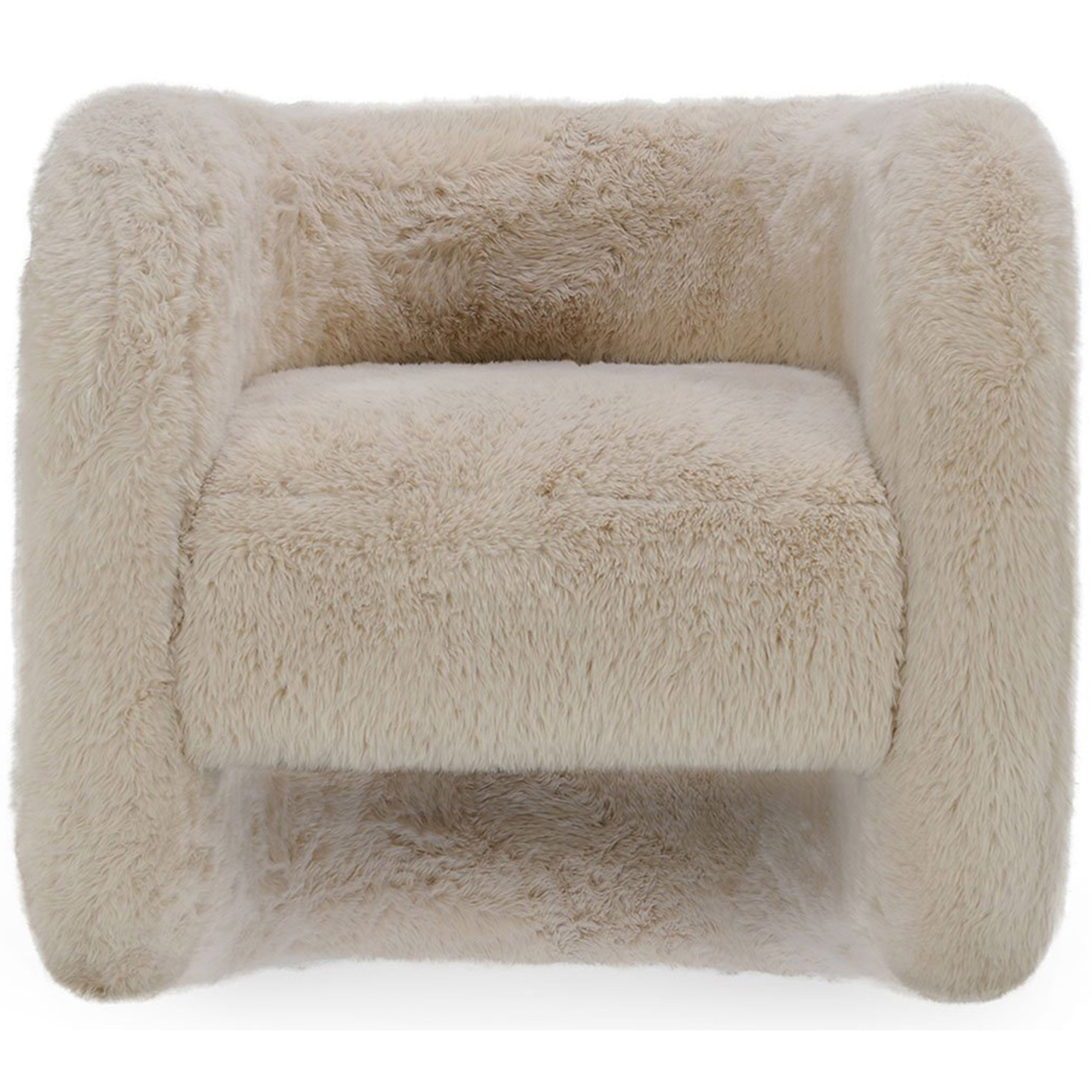 Teddy Plush Accent Chair, Beige