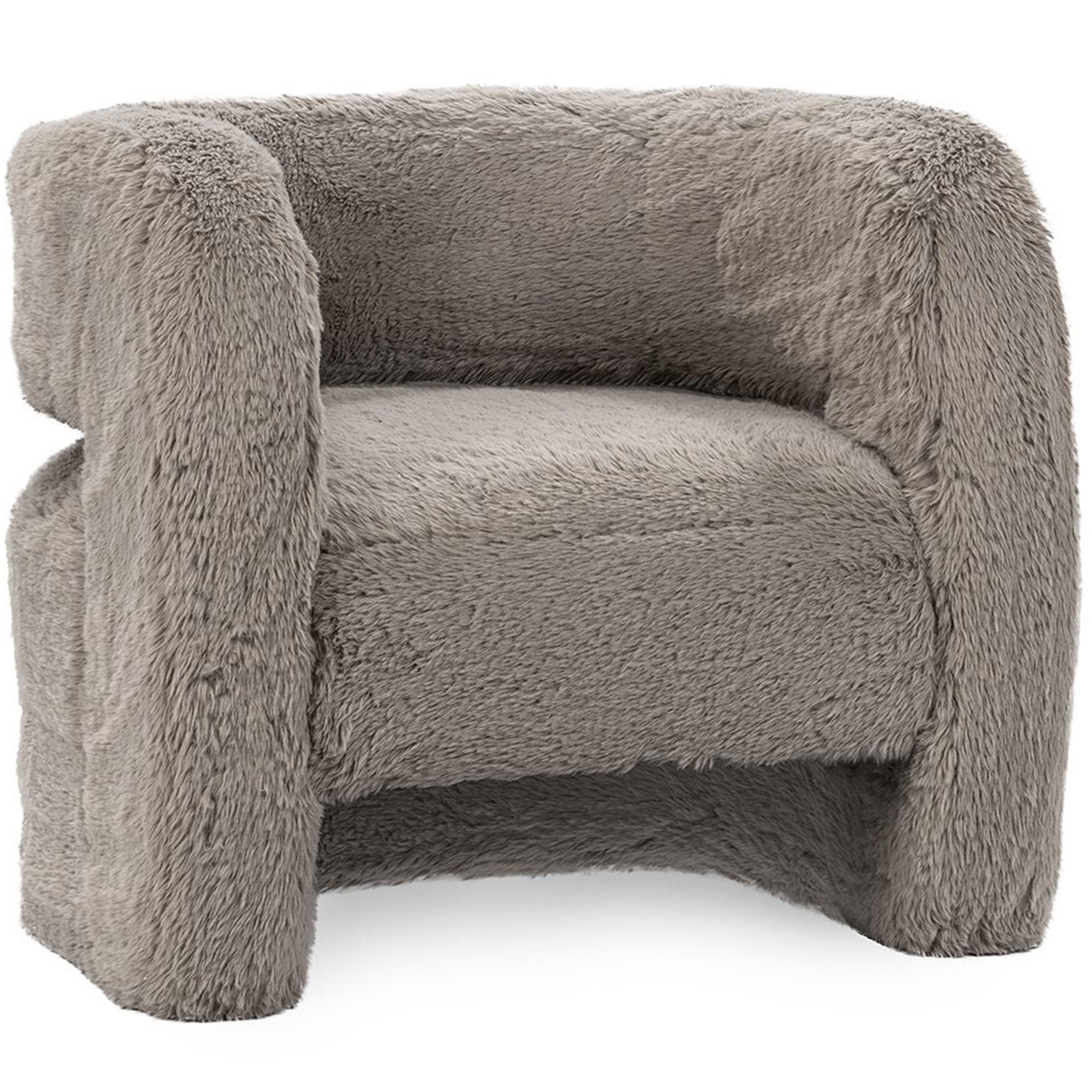 Teddy Plush Accent Chair, Granite