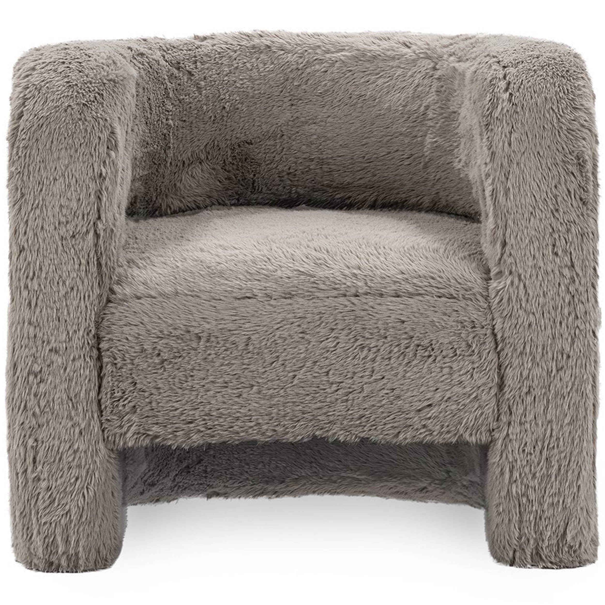 Teddy Plush Accent Chair, Granite
