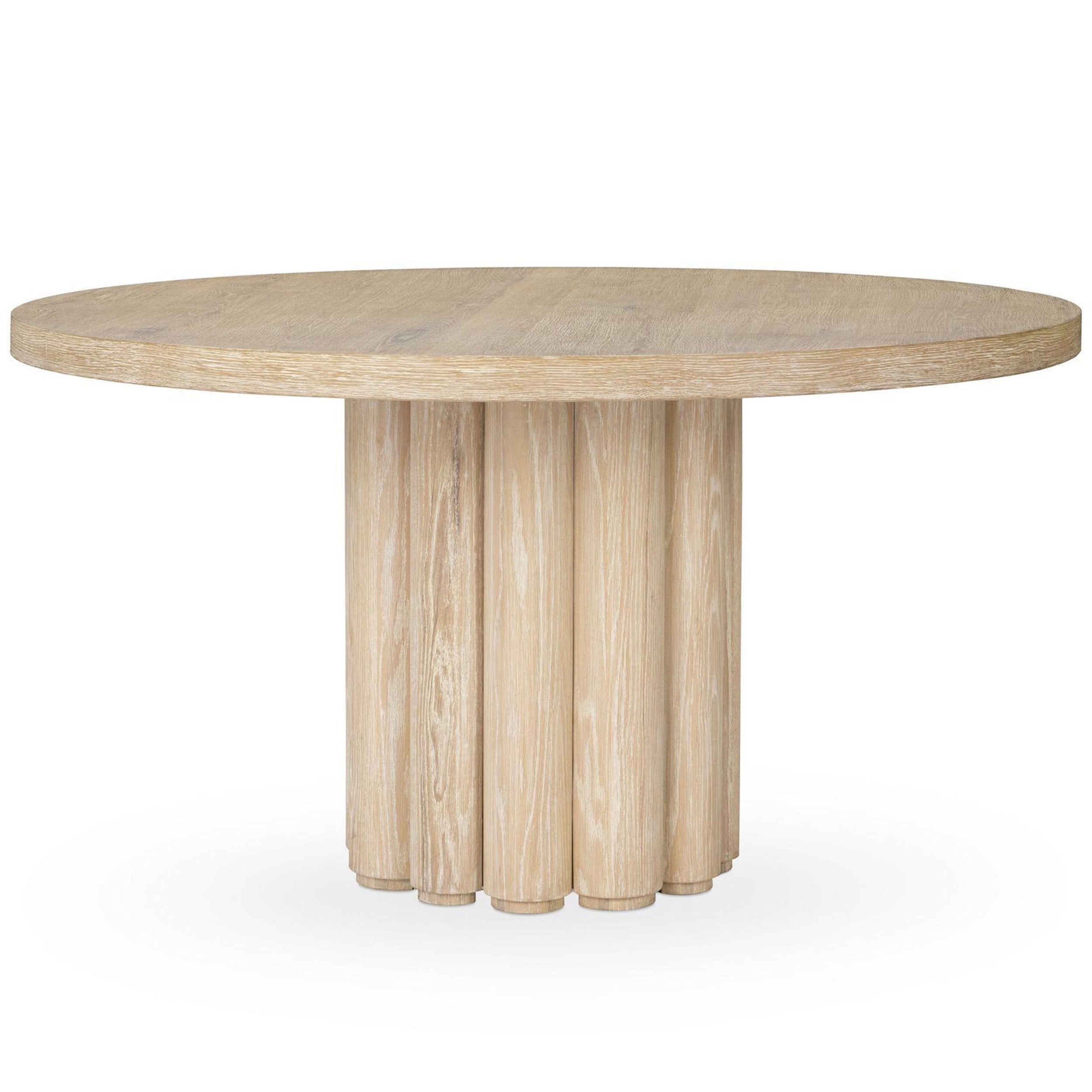 Tiber Solid Wood Dining Table, Cream Washed