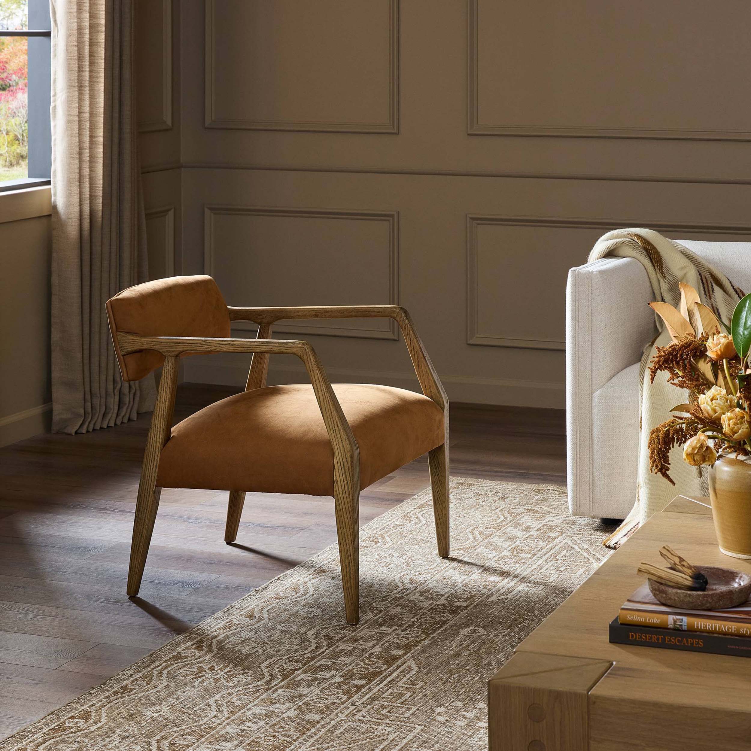 Tyler Armchair, Nubuck Cognac