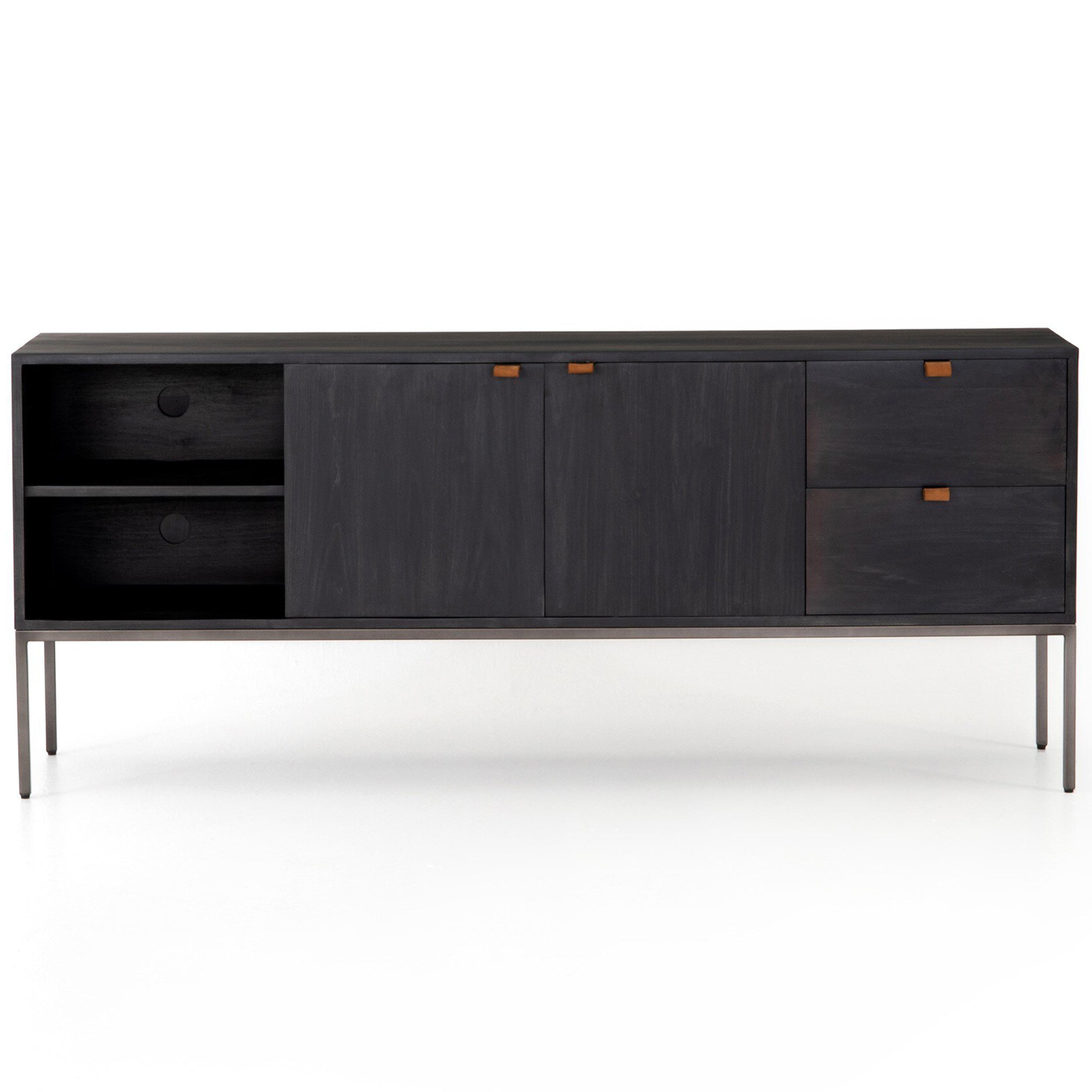 Trey Media Console, Black Wash Poplar