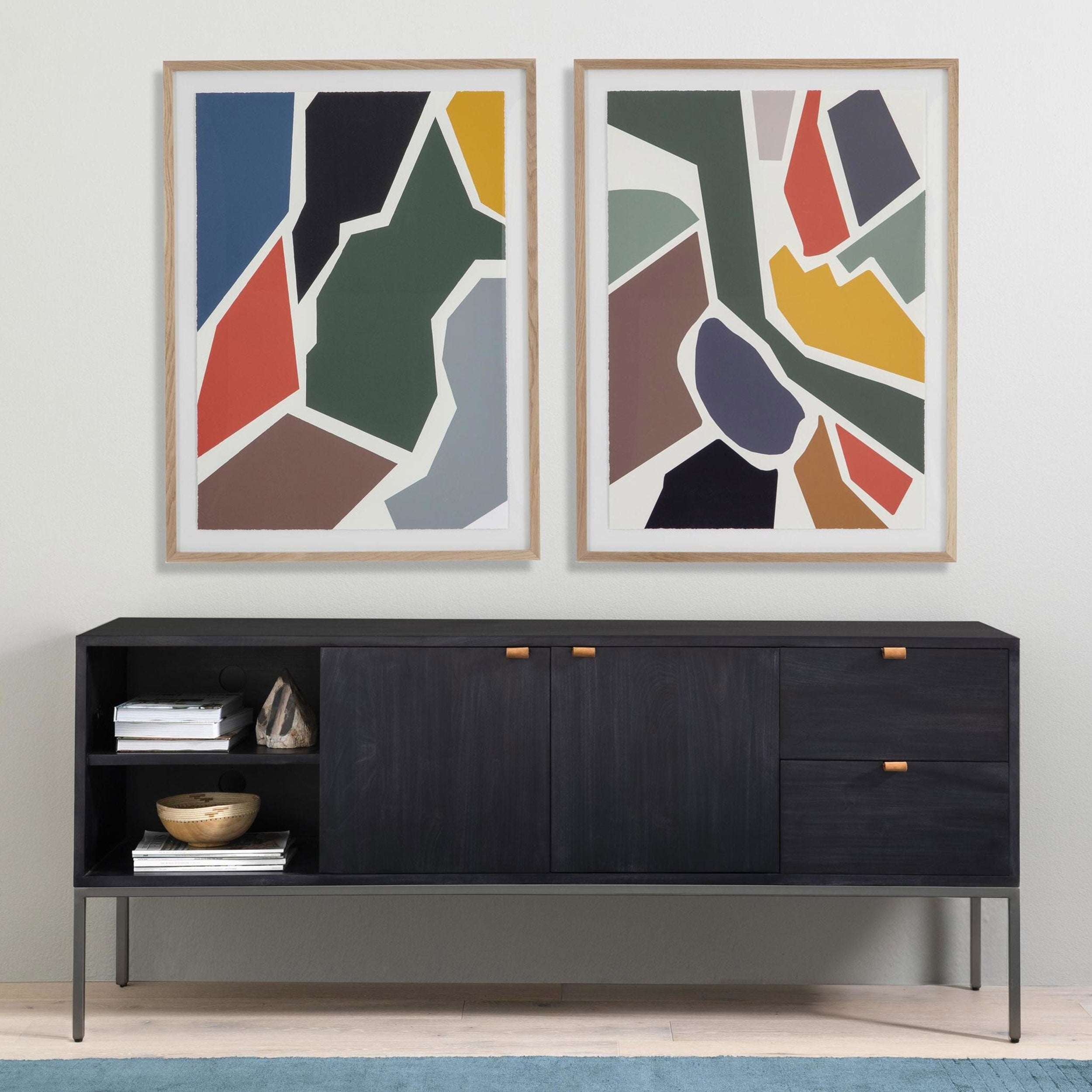 Trey Media Console, Black Wash Poplar