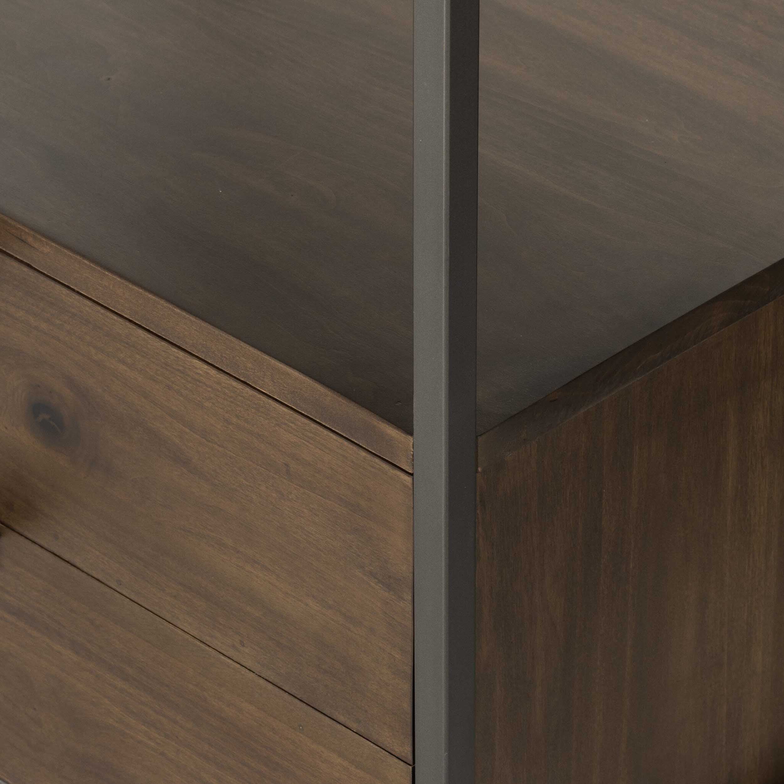 Trey Bookshelf, Natural Iron/Auburn Poplar