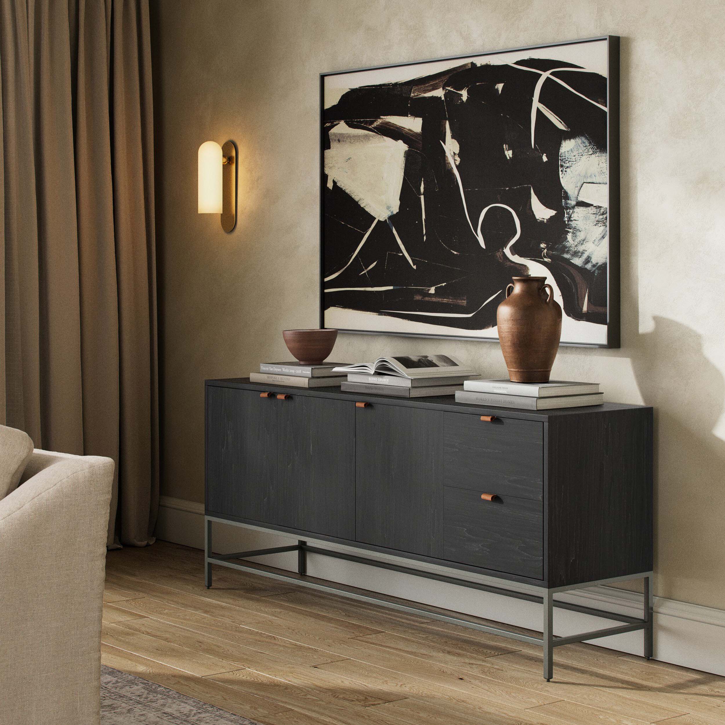 Trey Sideboard, Black Wash Poplar