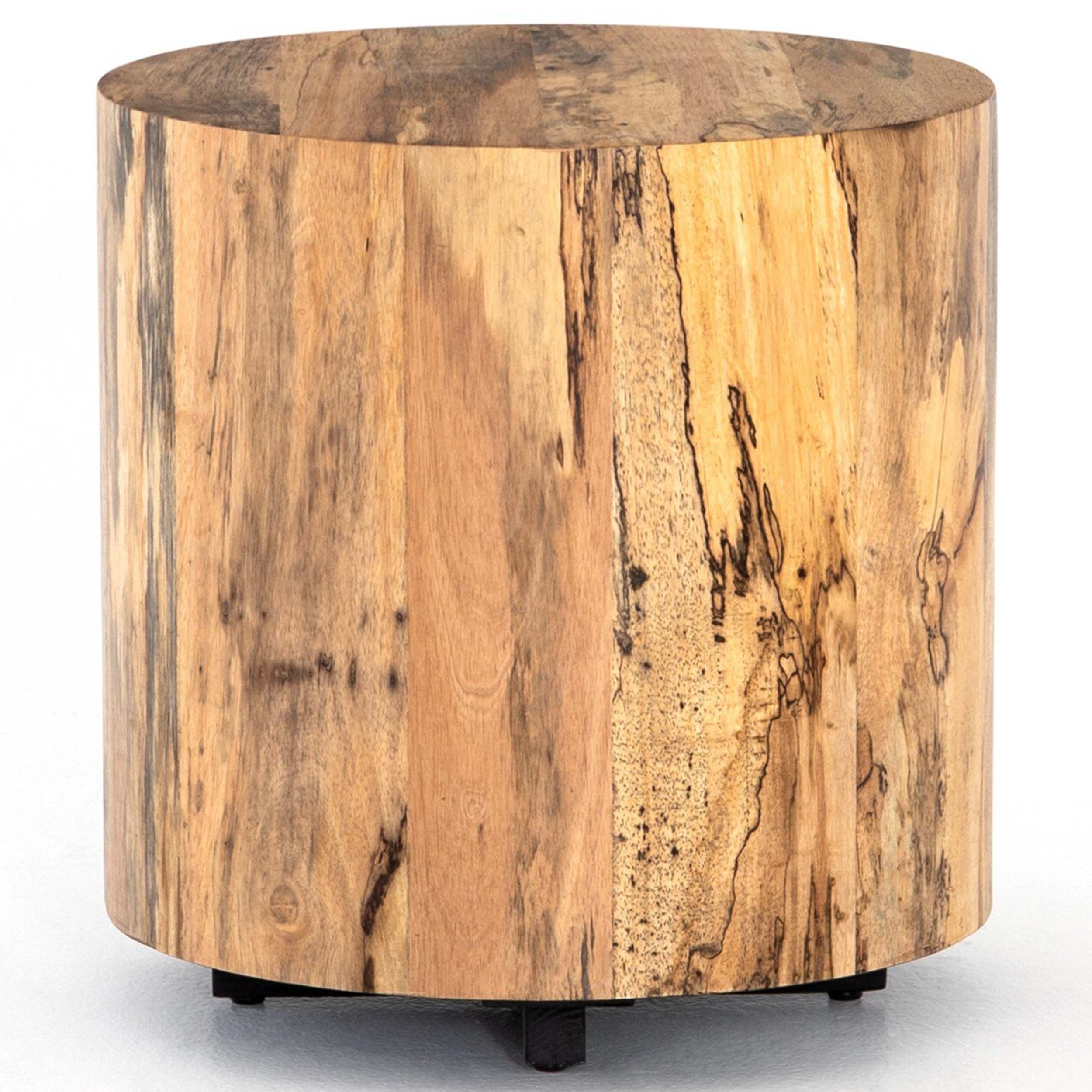 Hudson Round End Table, Spalted Primavera