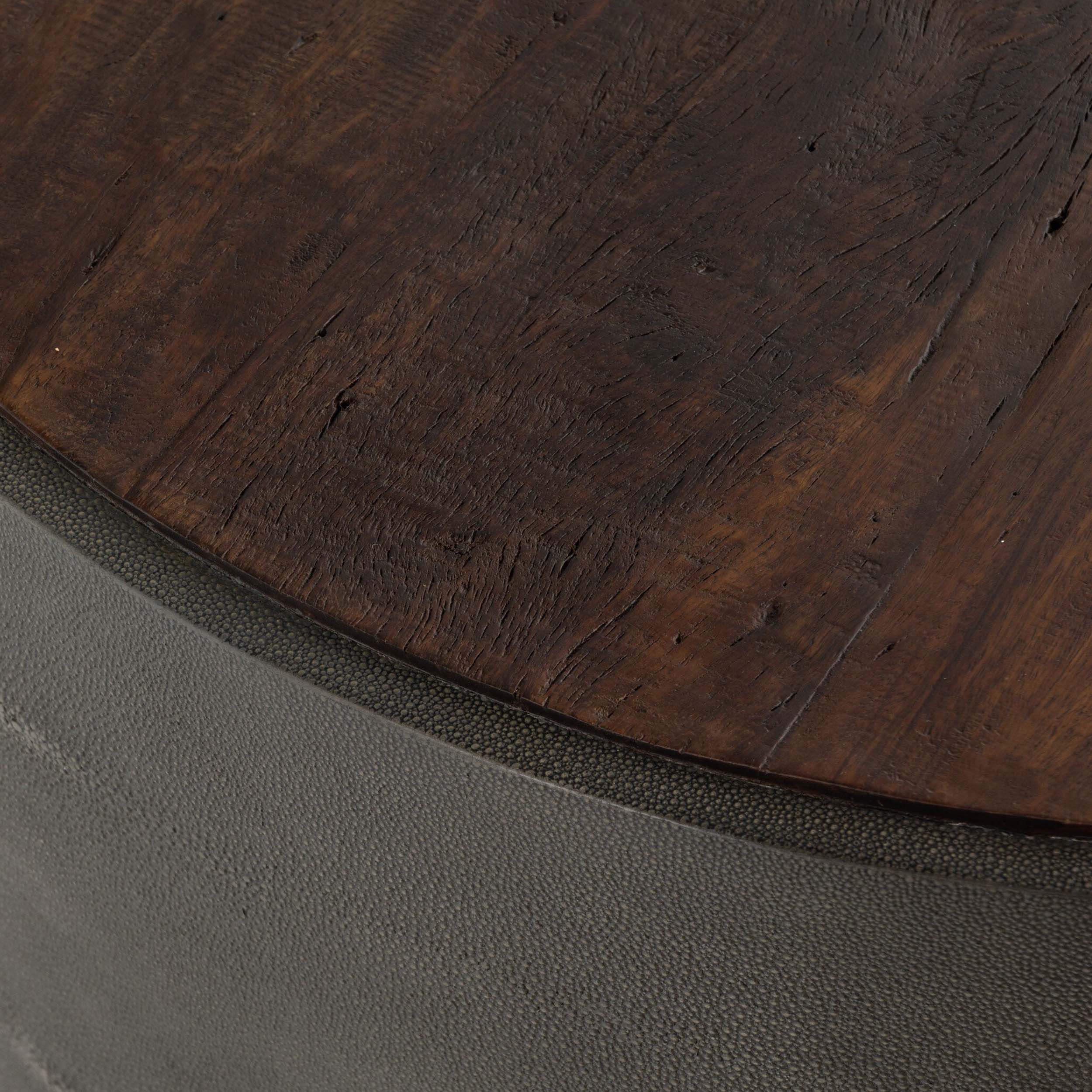 Crosby Round Coffee Table, Natural Peroba