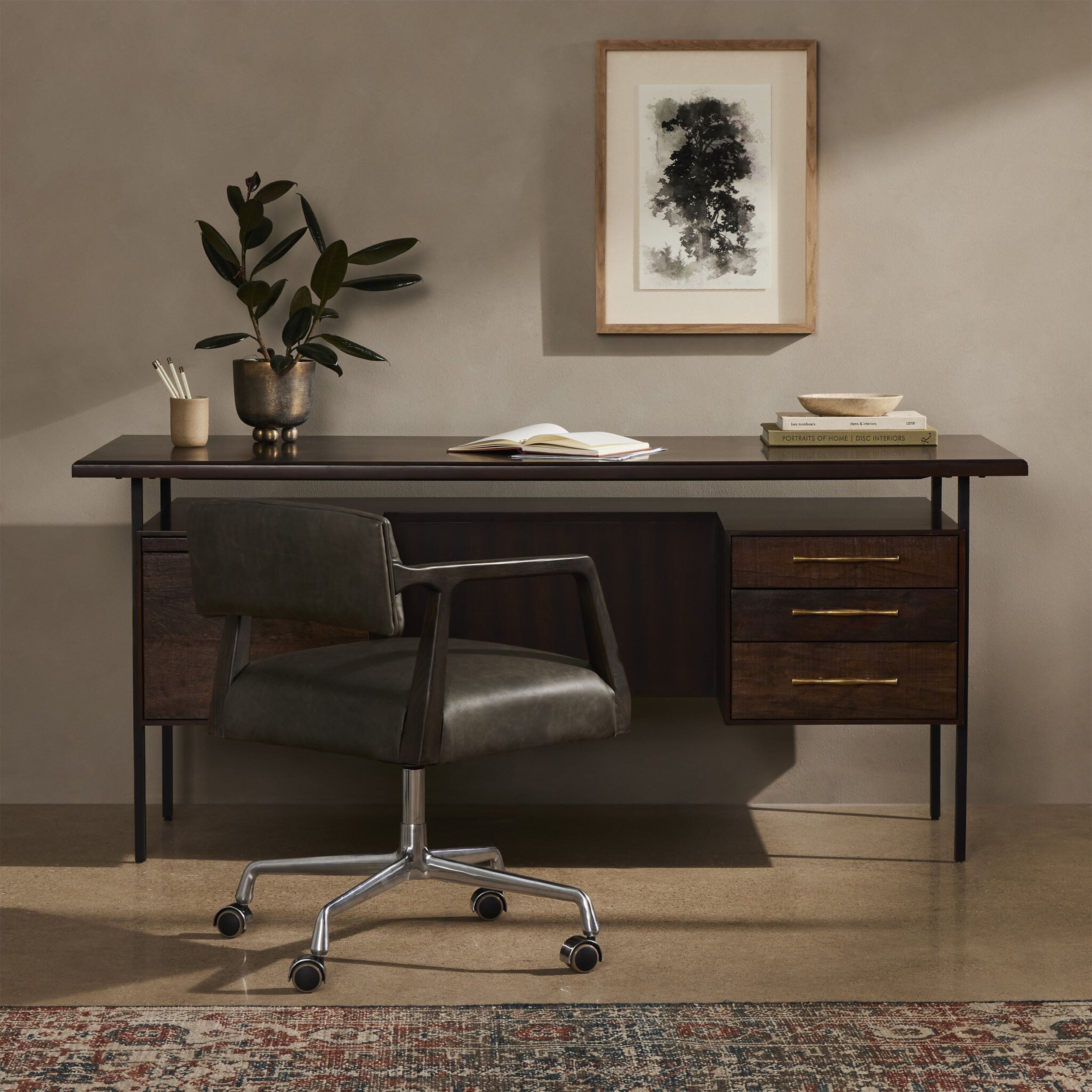 Lauren Desk, Natural Peroba