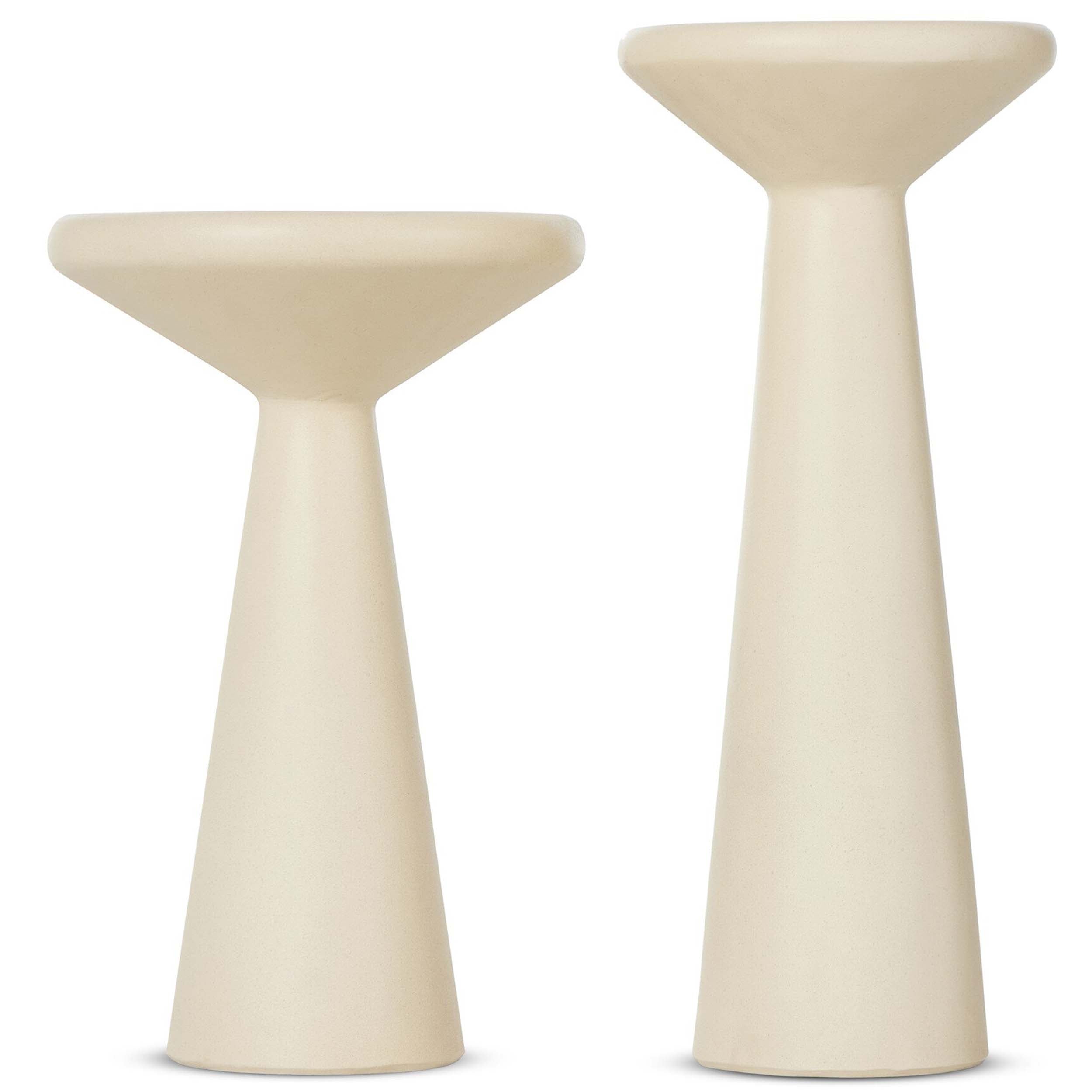 Ravine Concrete Accent Tables Set Of 2, Parchment White