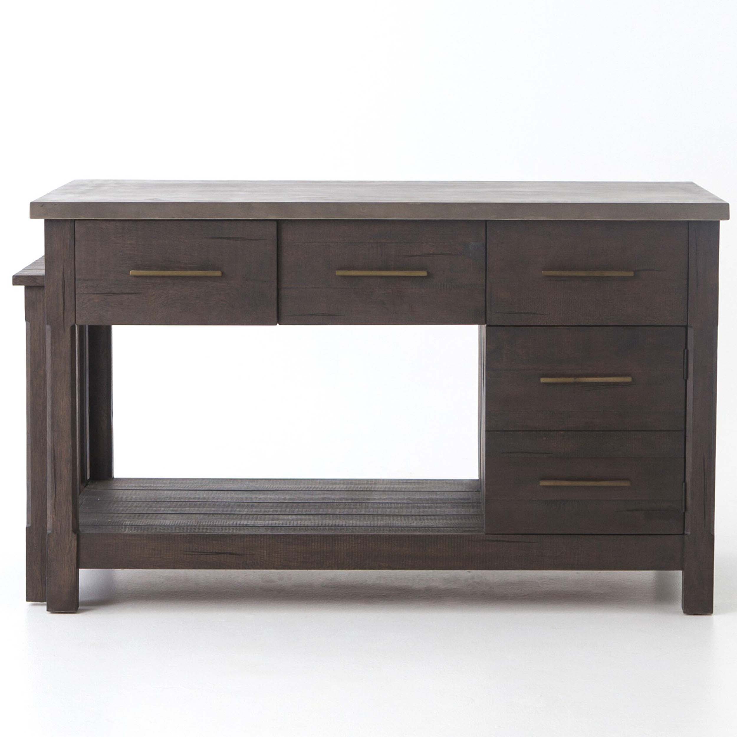 Ian Kitchen Island, Rubbed Black Oak Veneer