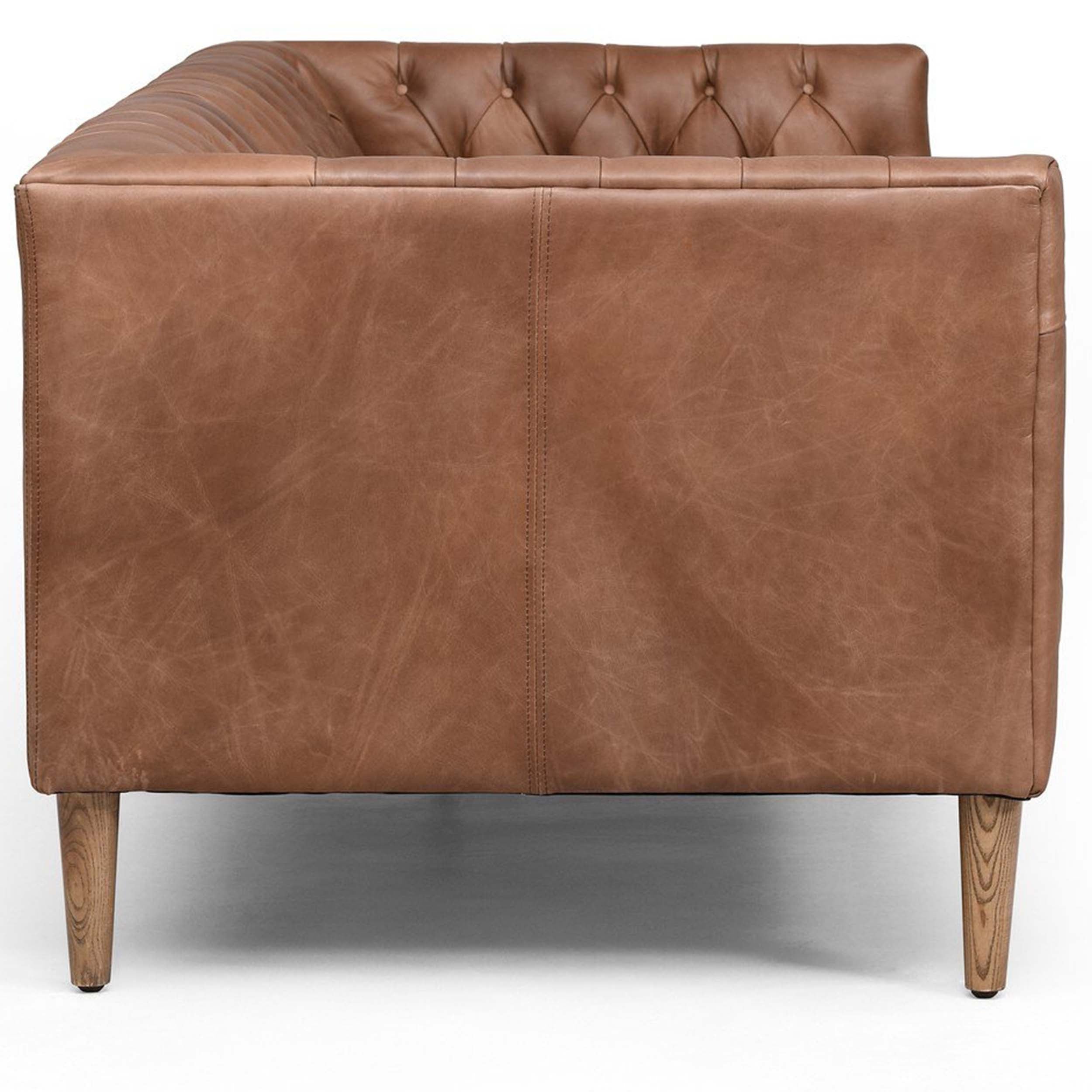 Williams Leather Sofa, Natural Washed Chocolate