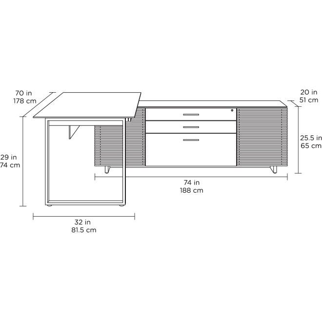 BDI Corridor L-Shaped Desk