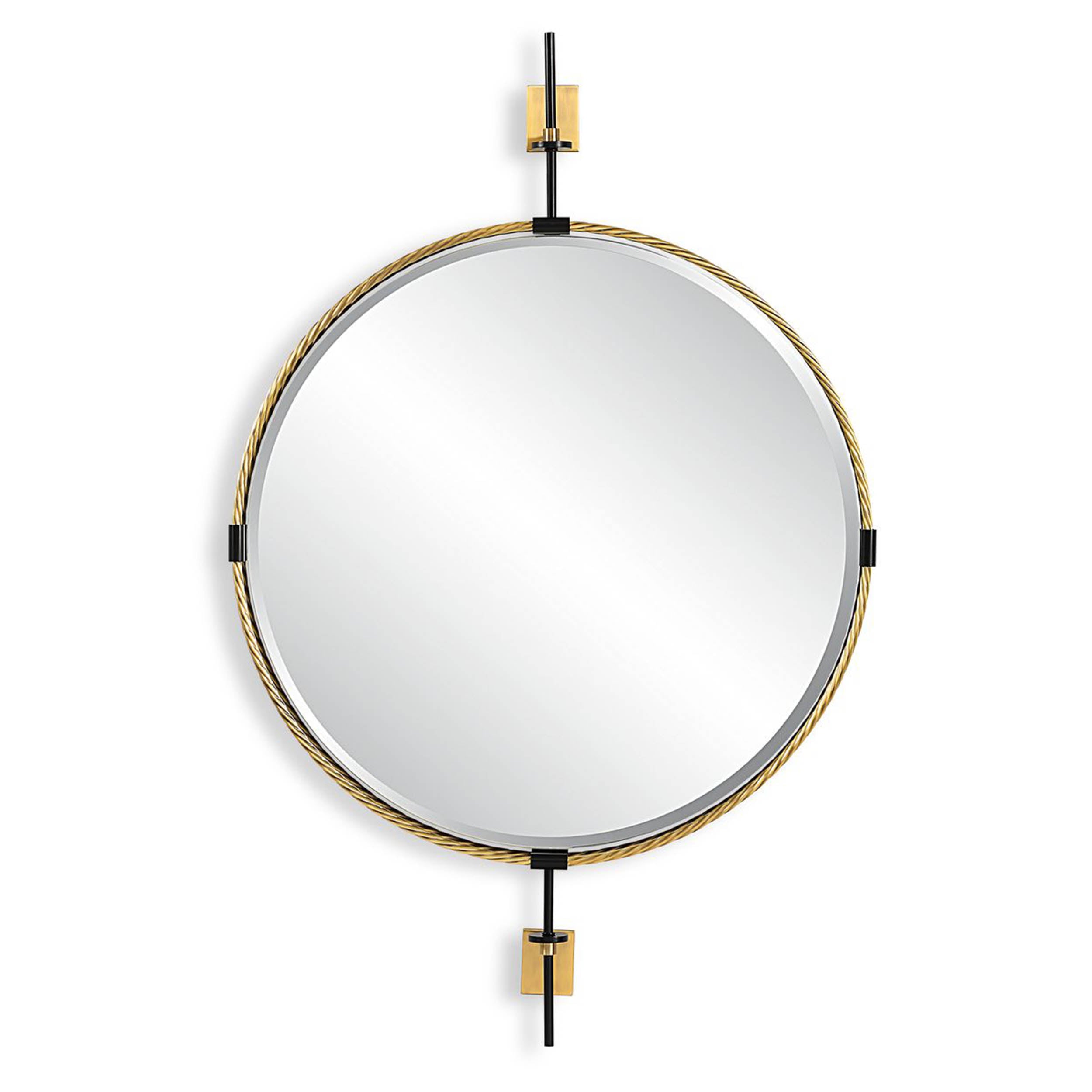 Guardrail Round Mirror, Gold