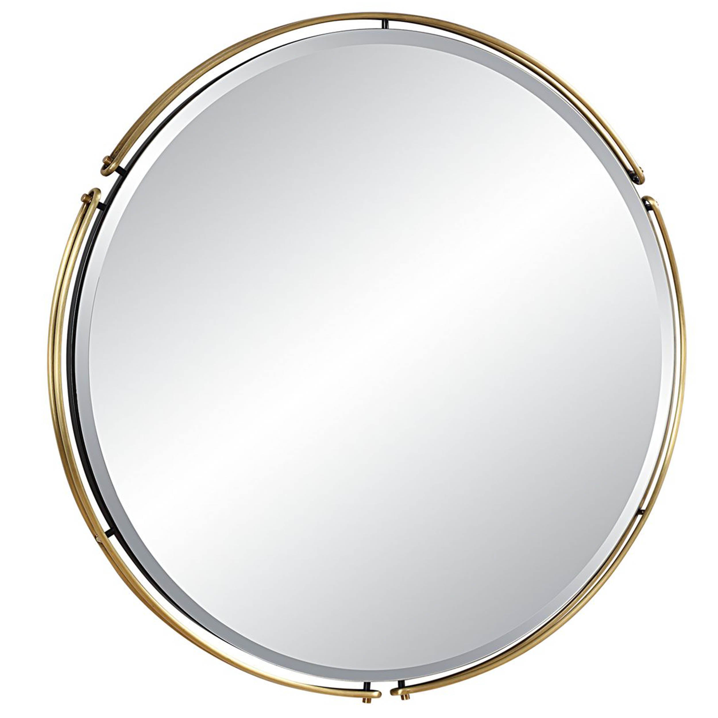 Wesley Round Mirror, Gold