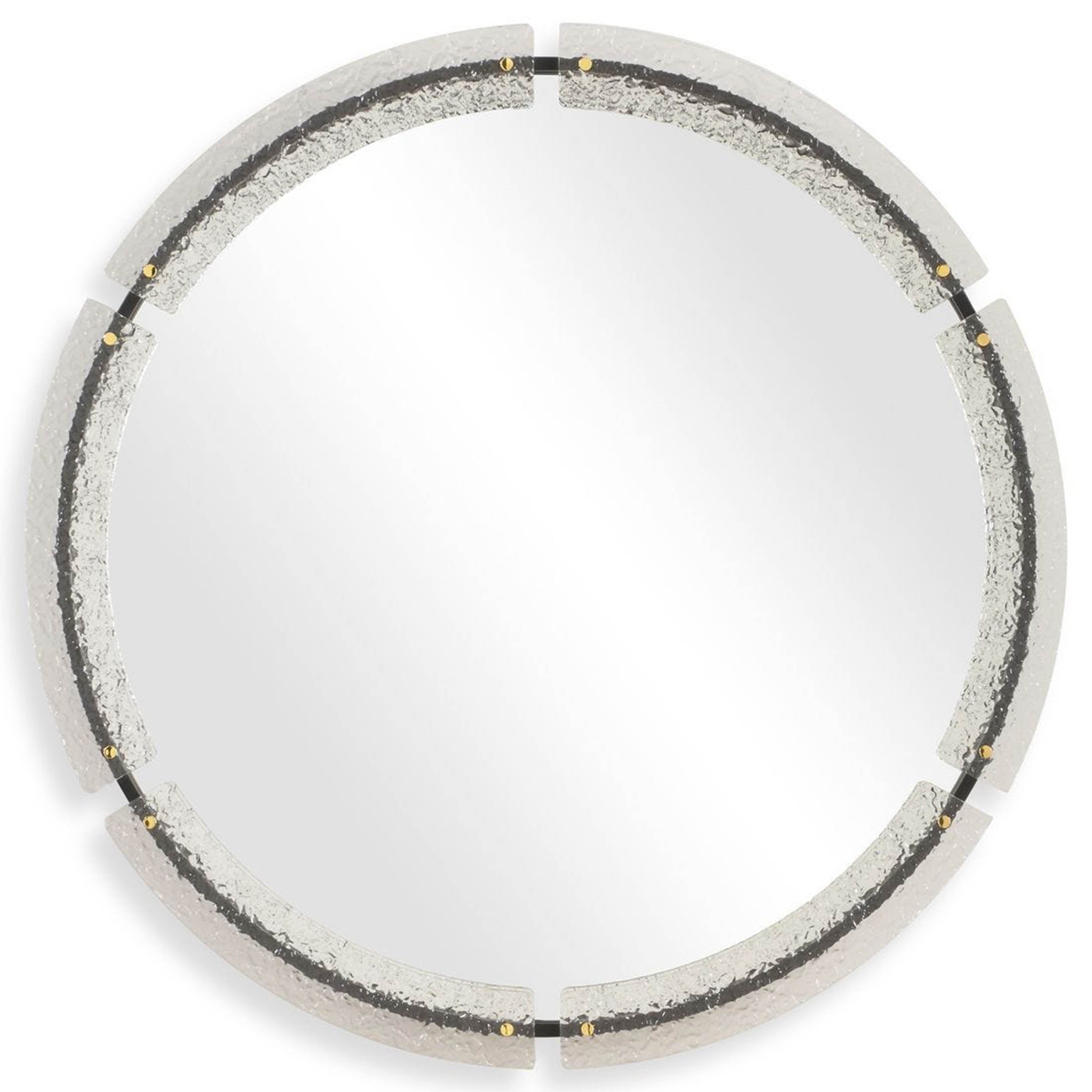 Crystalline Round Mirror, Black