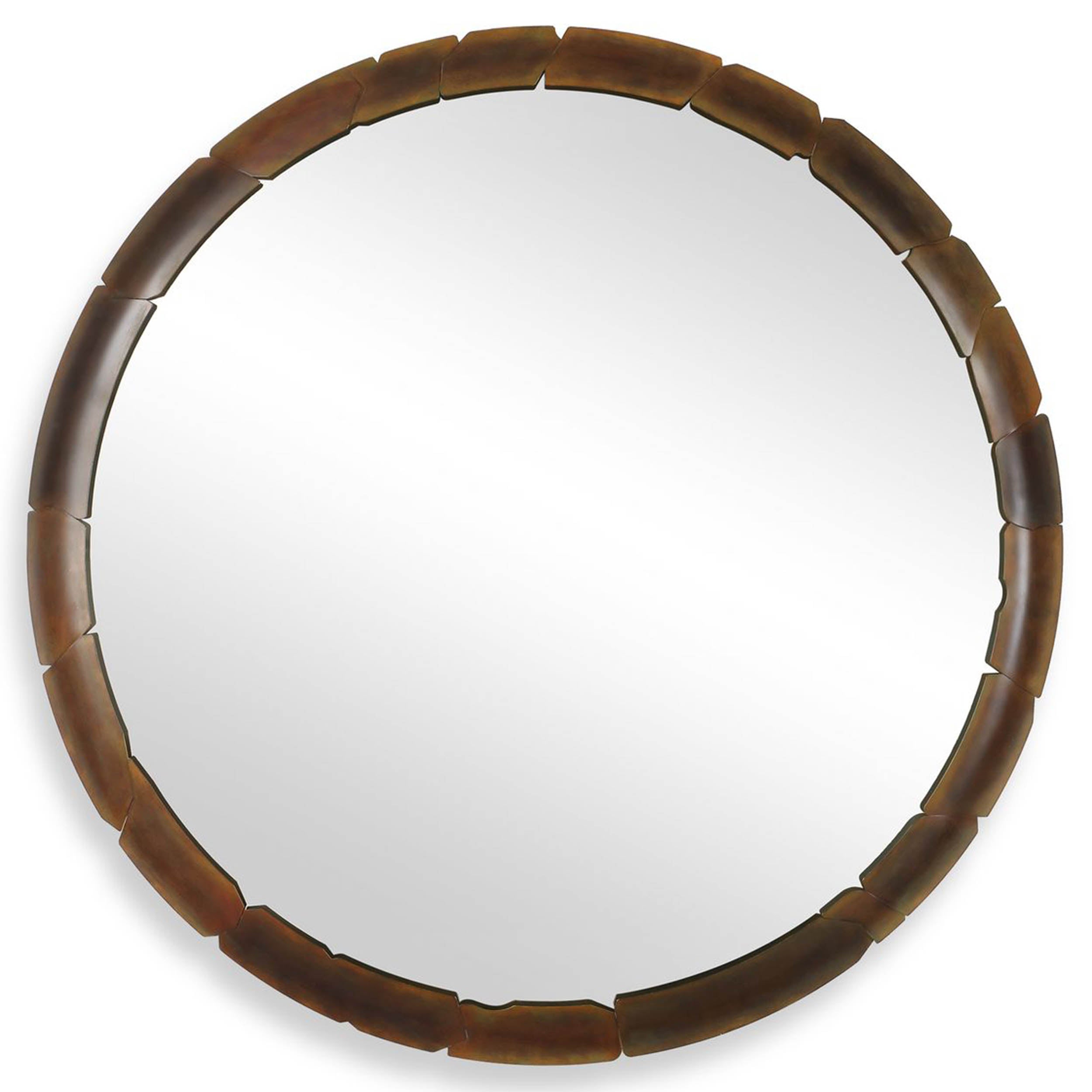 Auger Round Mirror, Bronze