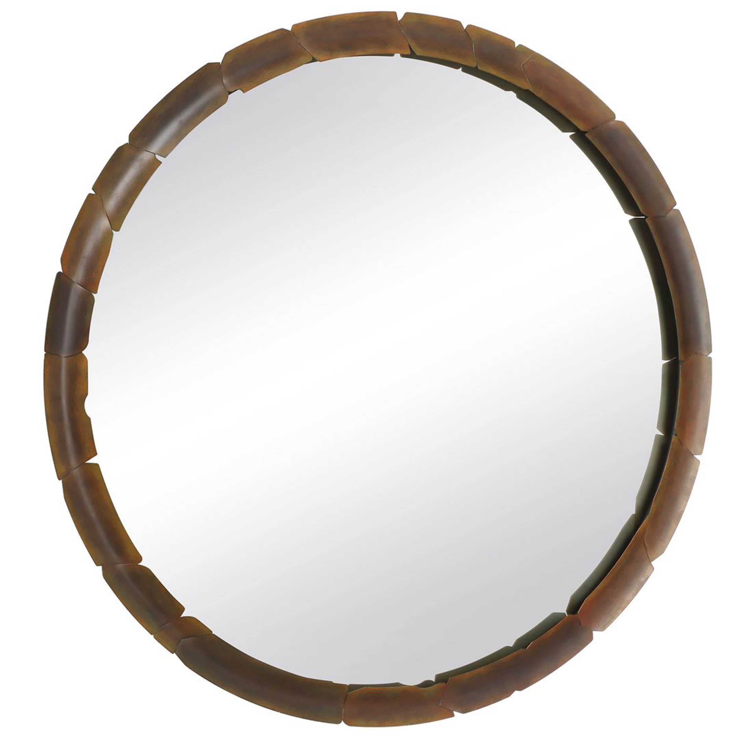 Auger Round Mirror, Bronze