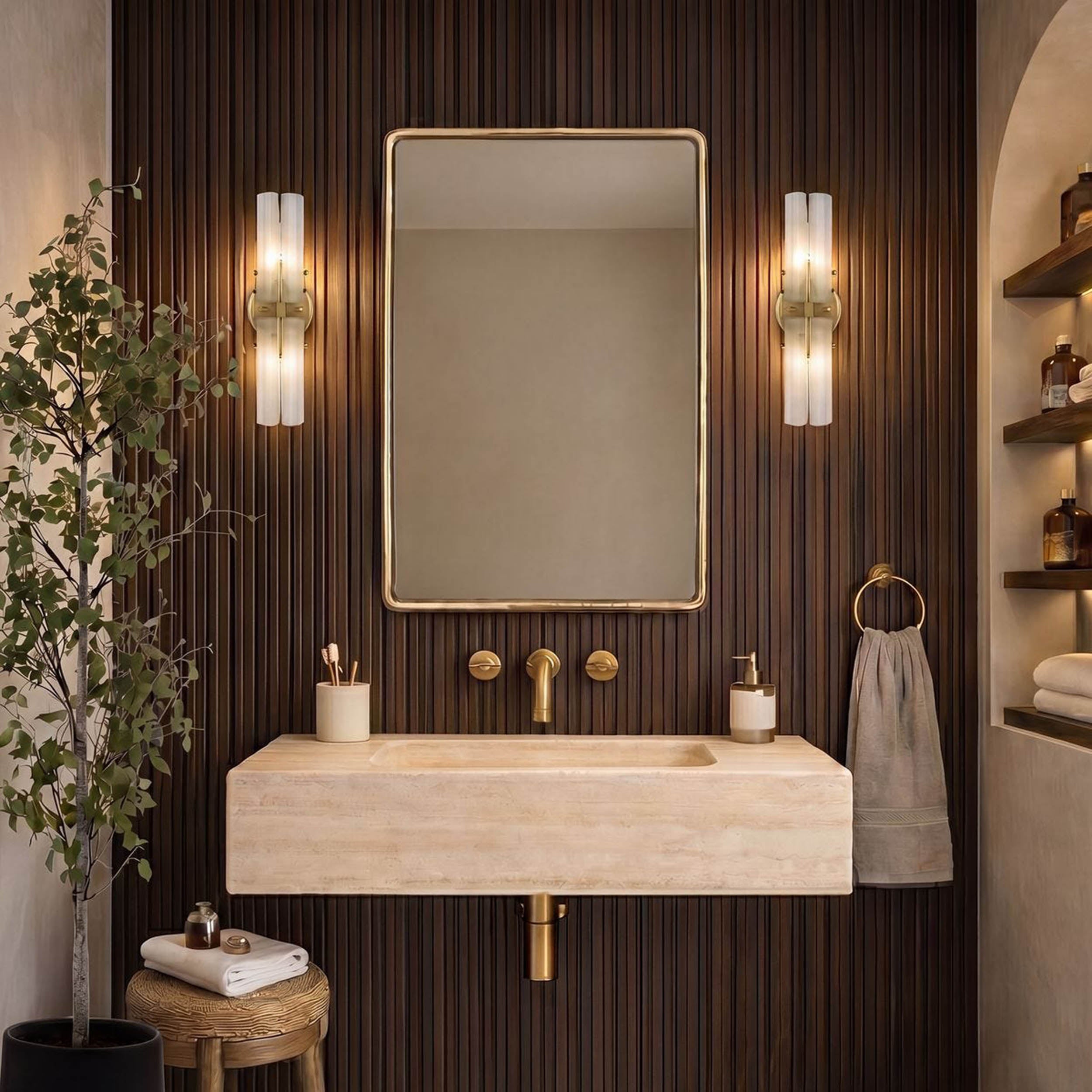Burton Indoor-Outdoor Mirror, Gold