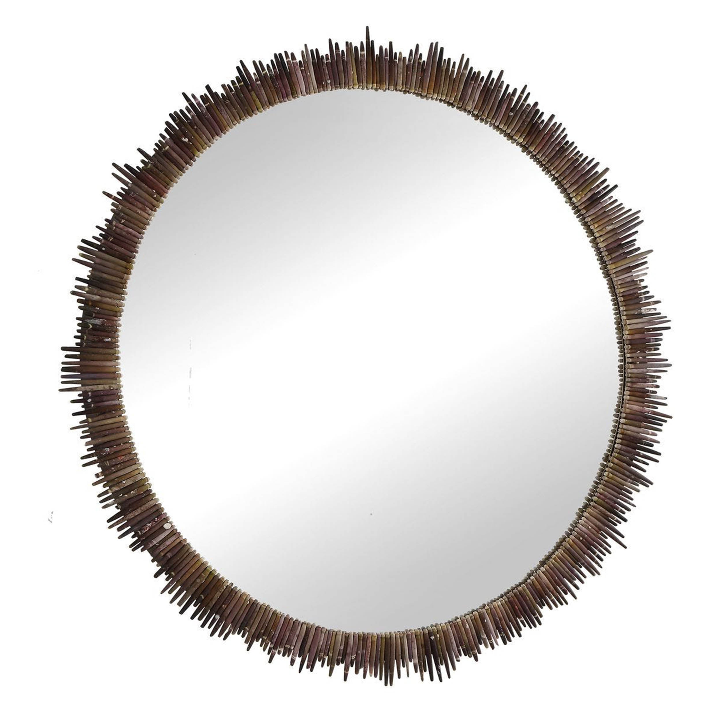Tiger Sea Urchin Round Mirror, Brown