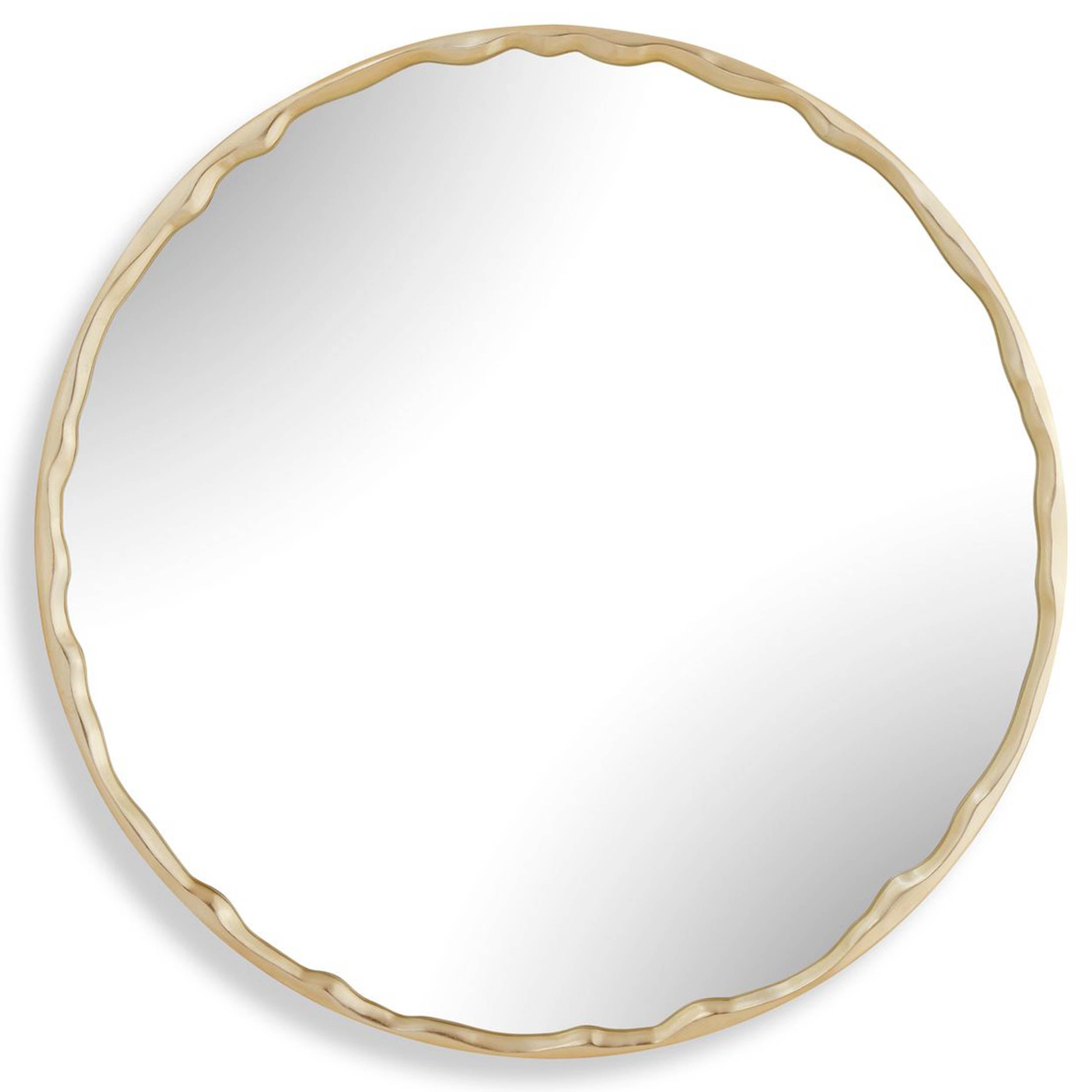 Crinkle Round Mirror, Gold