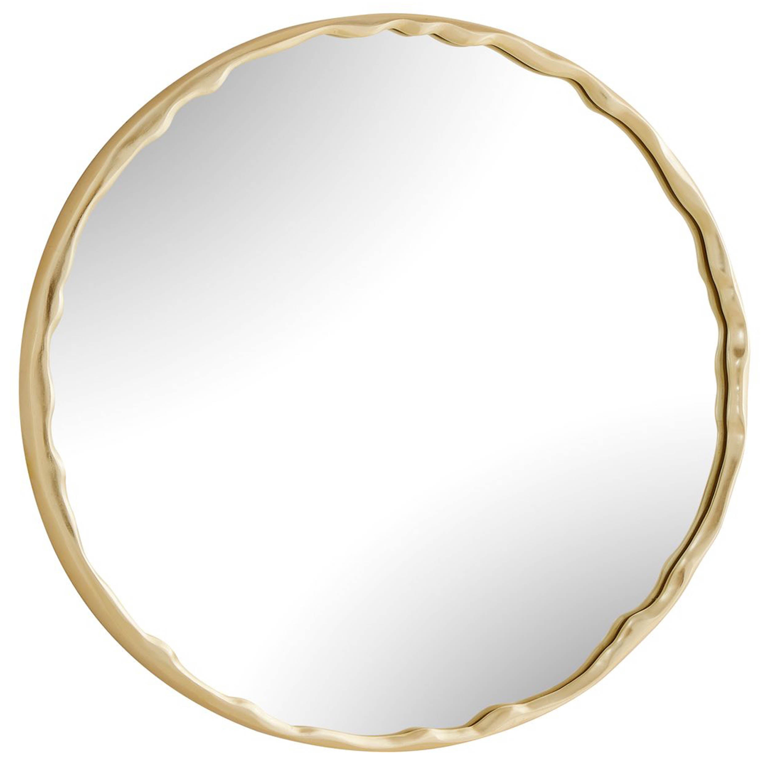 Crinkle Round Mirror, Gold