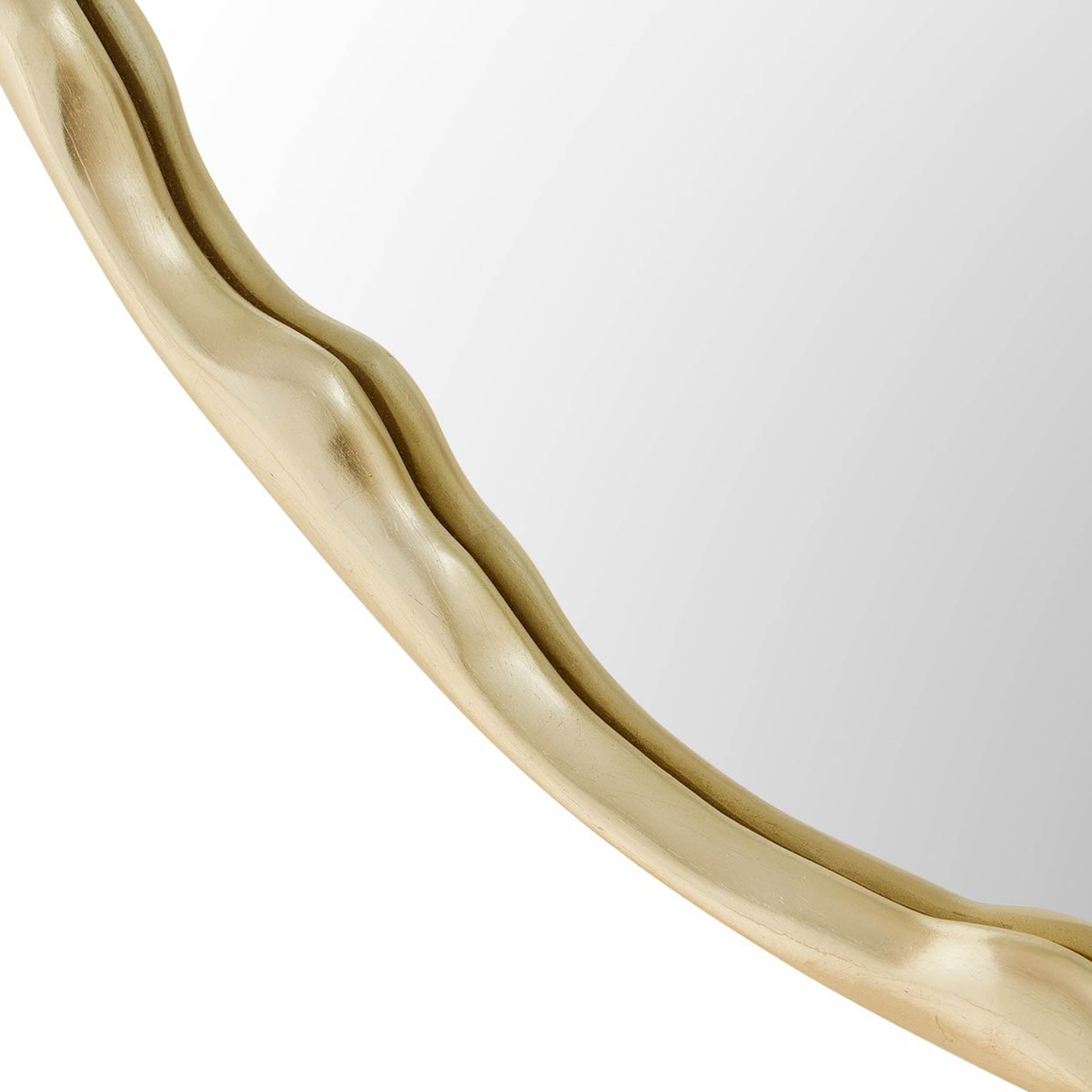 Crinkle Round Mirror, Gold