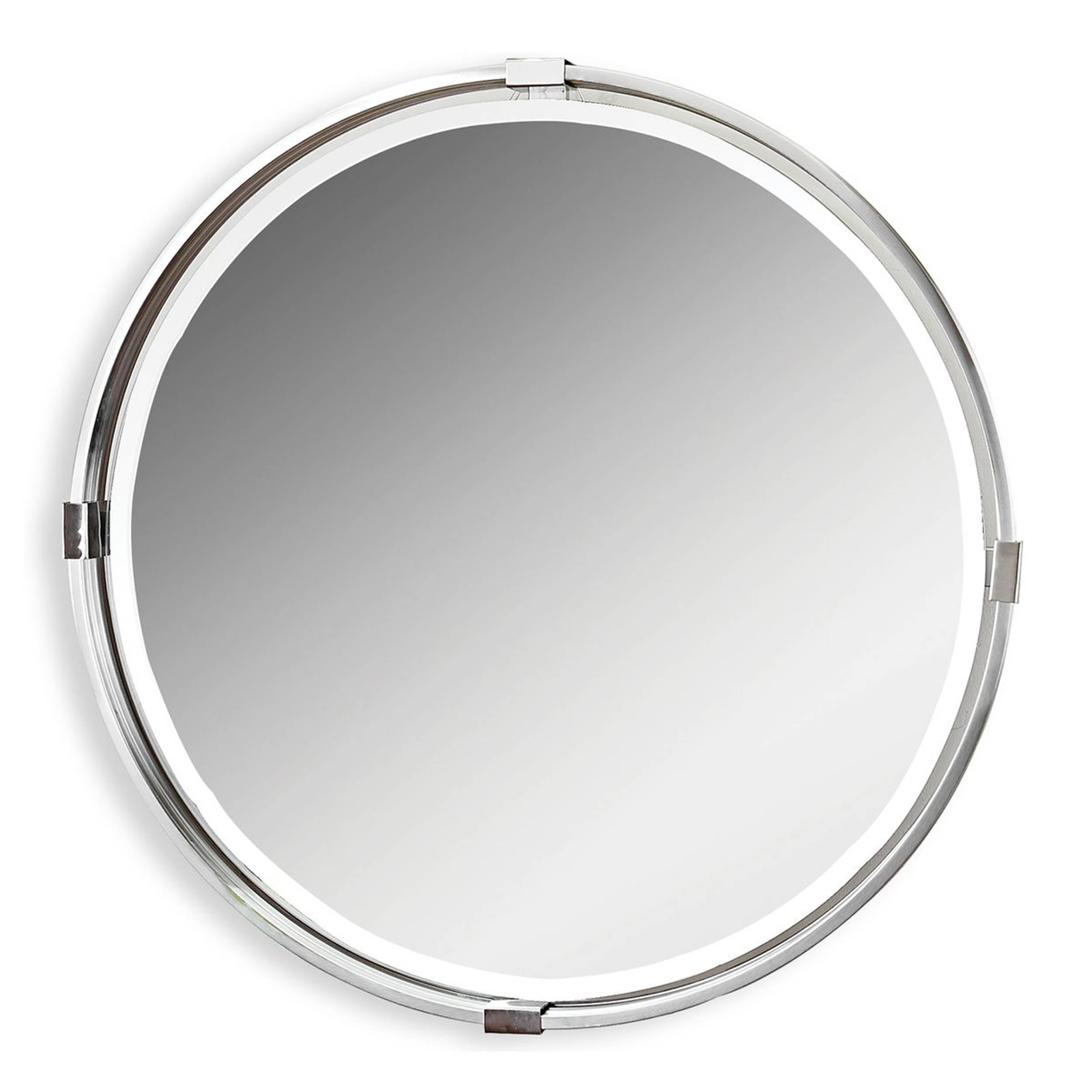 Tazlina Round Mirror, Silver