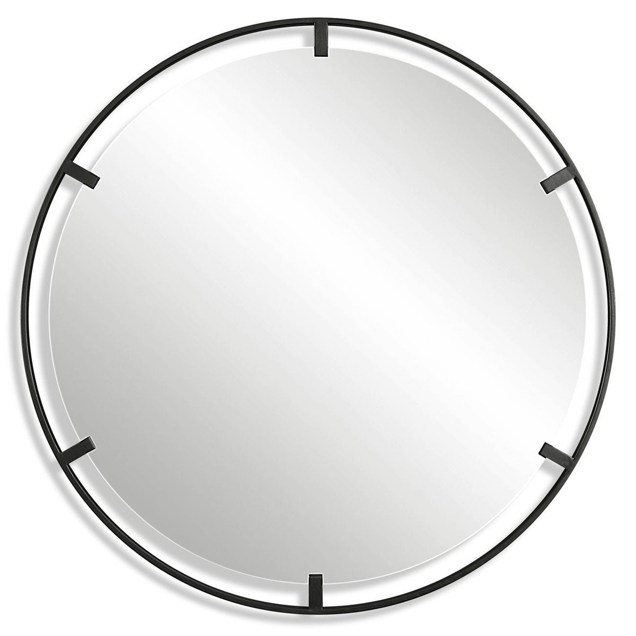 Cashel Round Mirror, Black