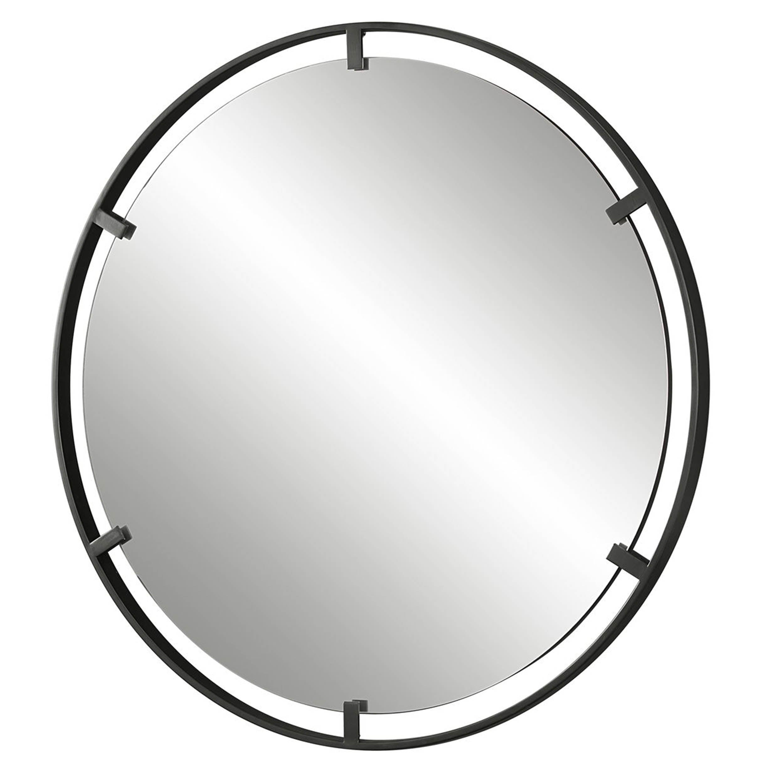 Cashel Round Mirror, Black