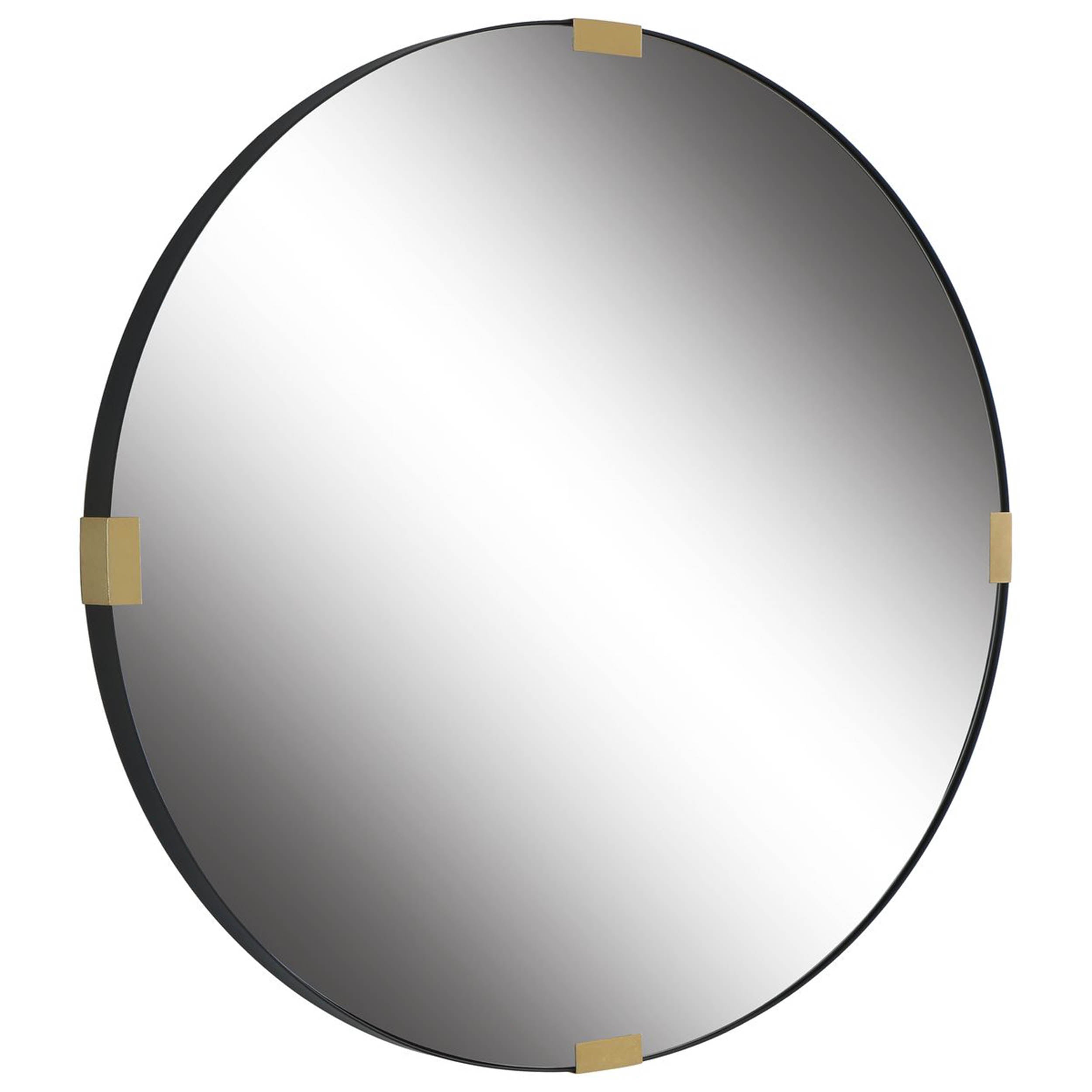 Clip Round Mirror, Black