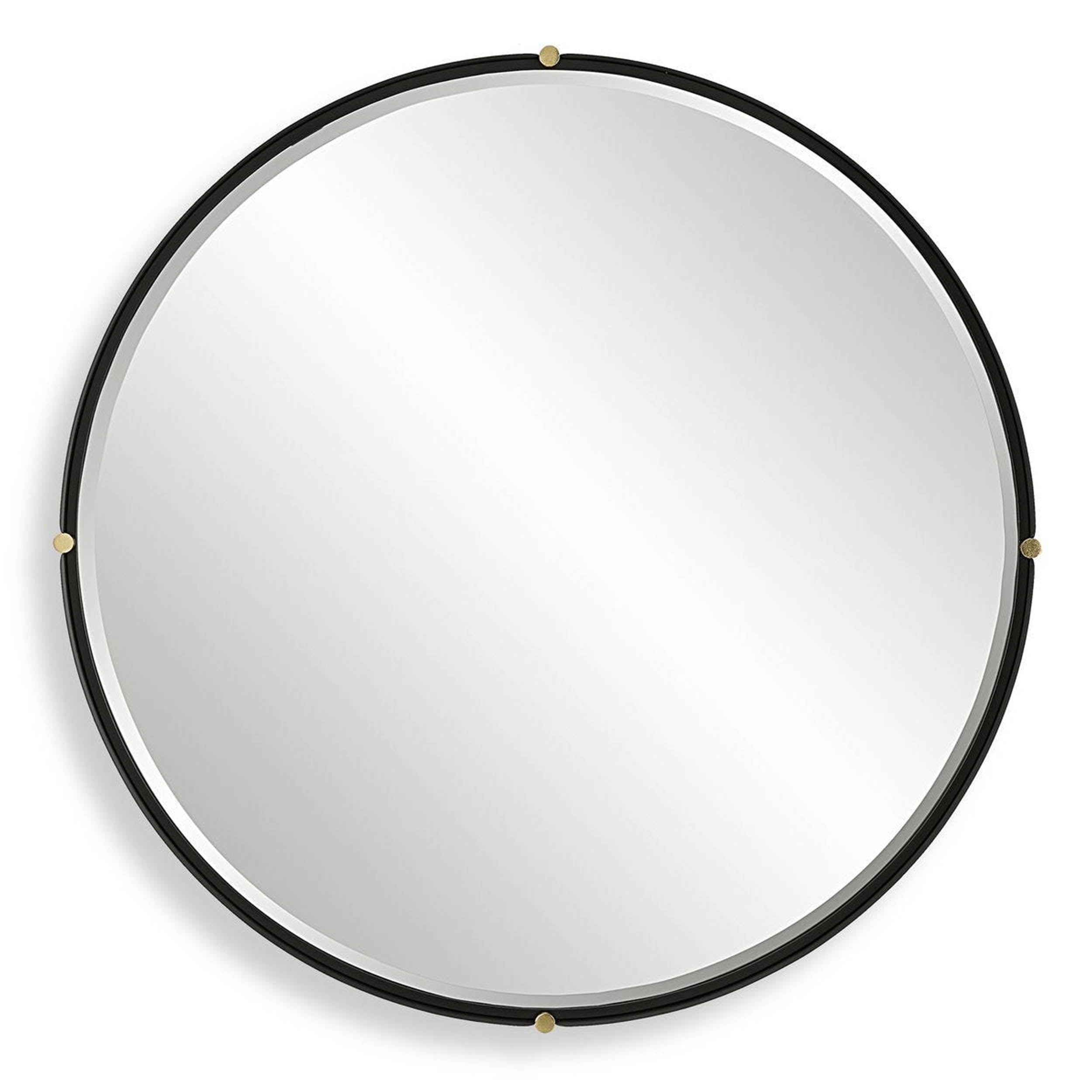 Bonded Round Mirror, Black
