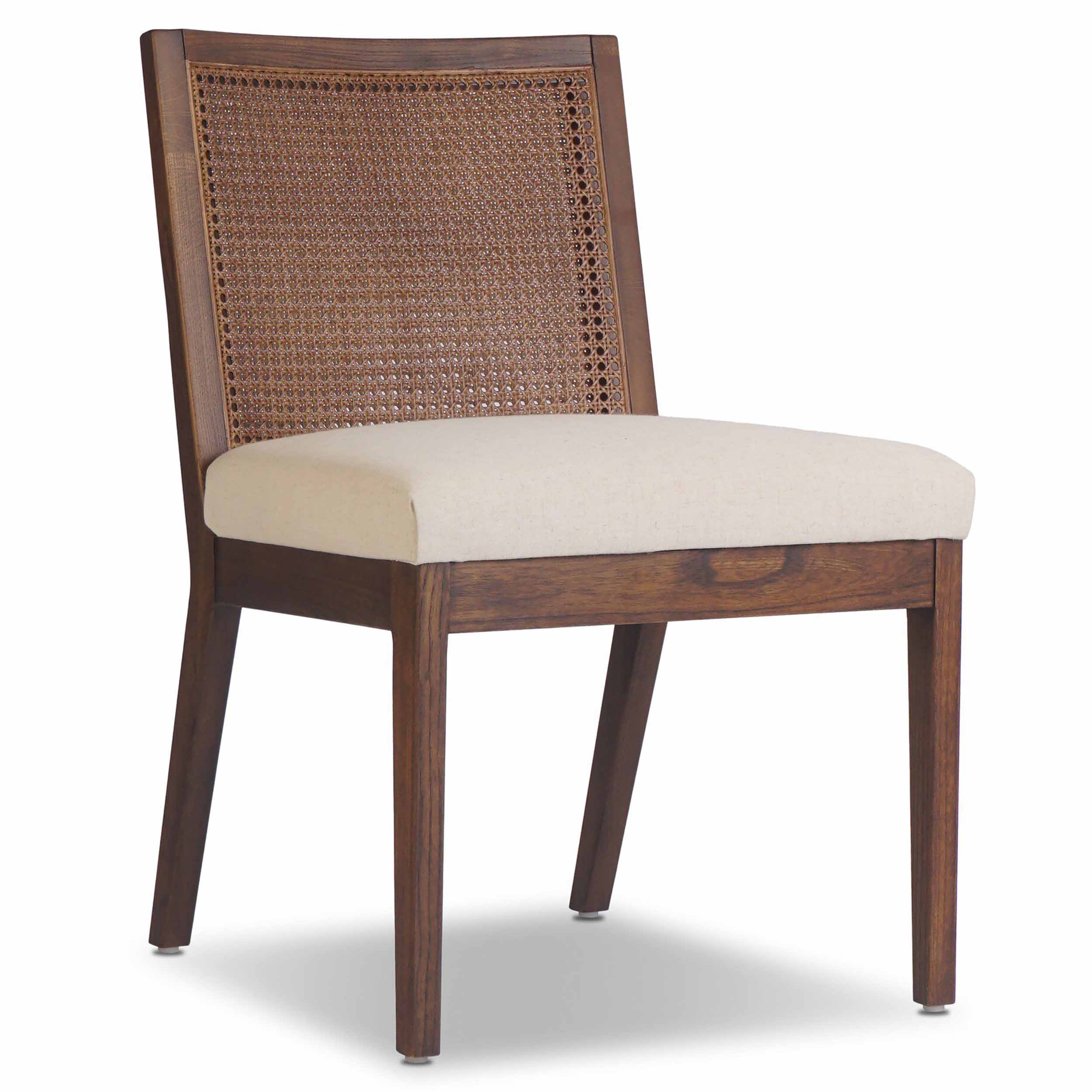 Antonia Cane Armless Dining Chair, Savile Flax, Almond Nettlewood