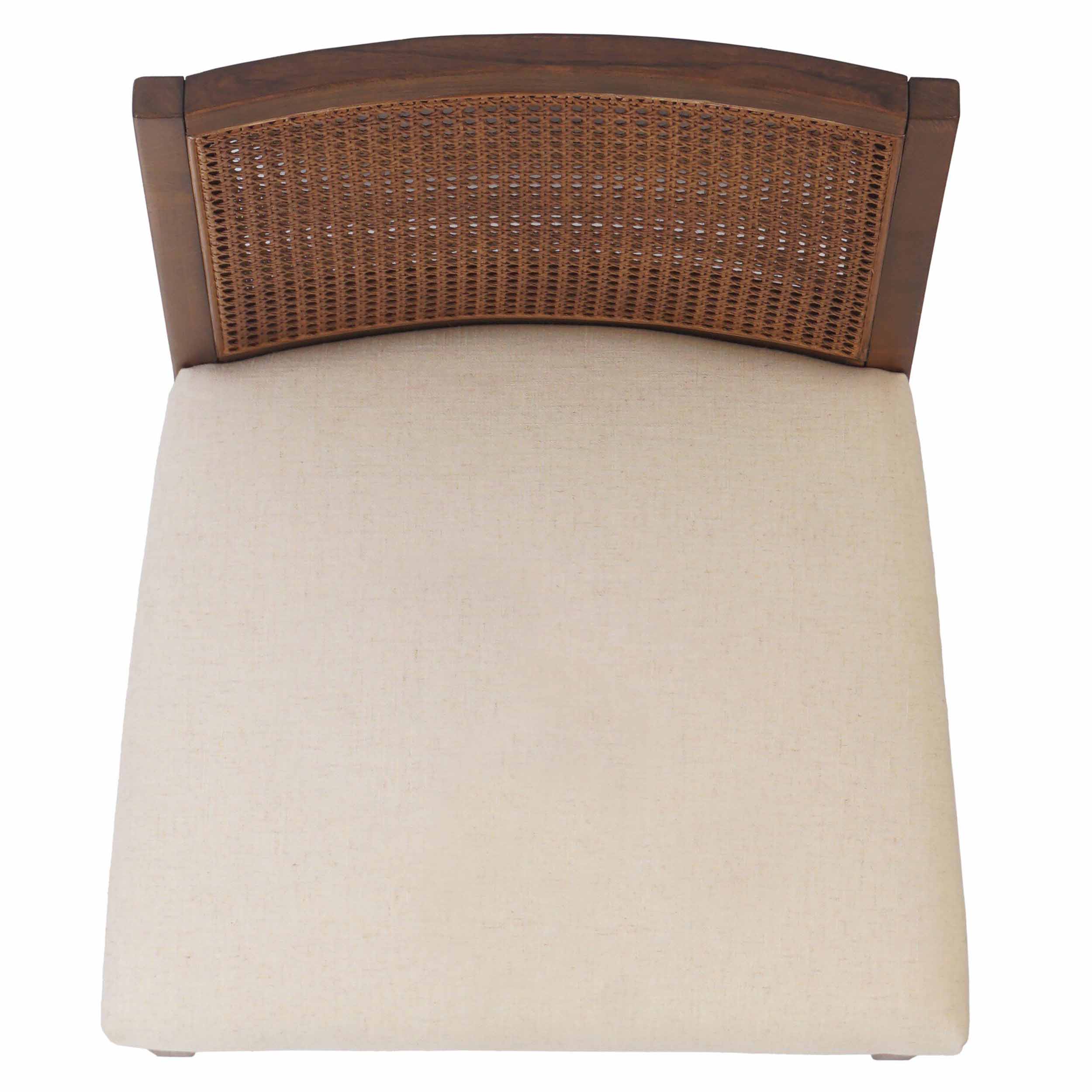 Antonia Cane Armless Dining Chair, Savile Flax, Almond Nettlewood
