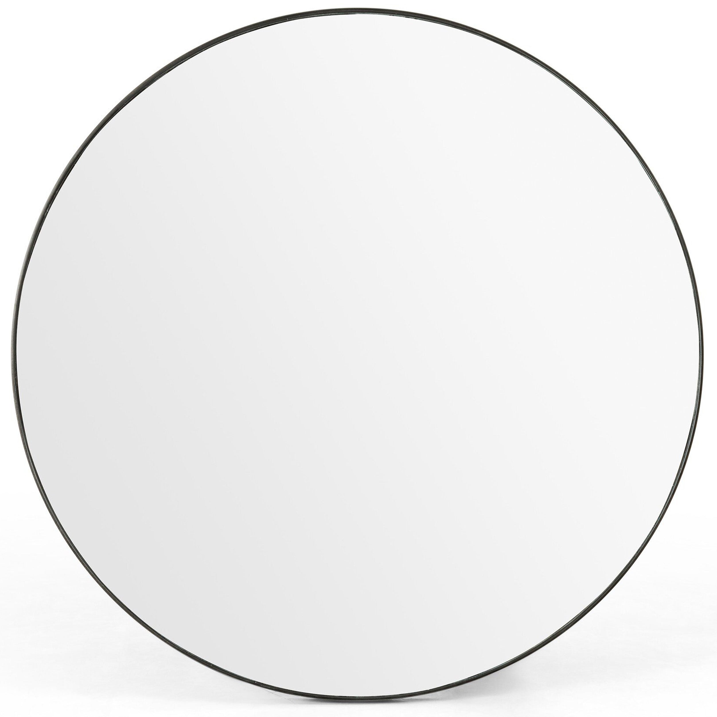 Bellvue Round Mirror, Rustic Black