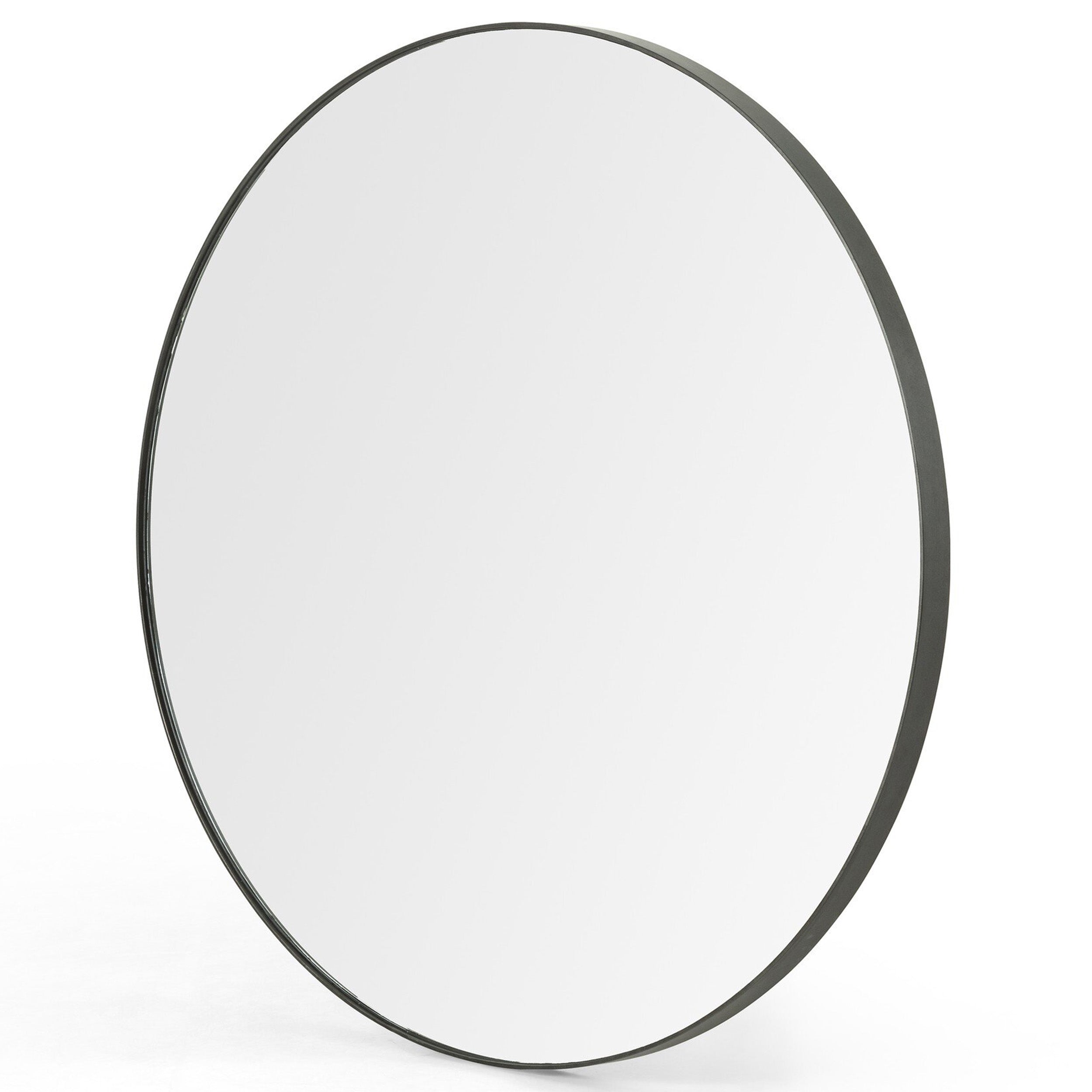 Bellvue Round Mirror, Rustic Black