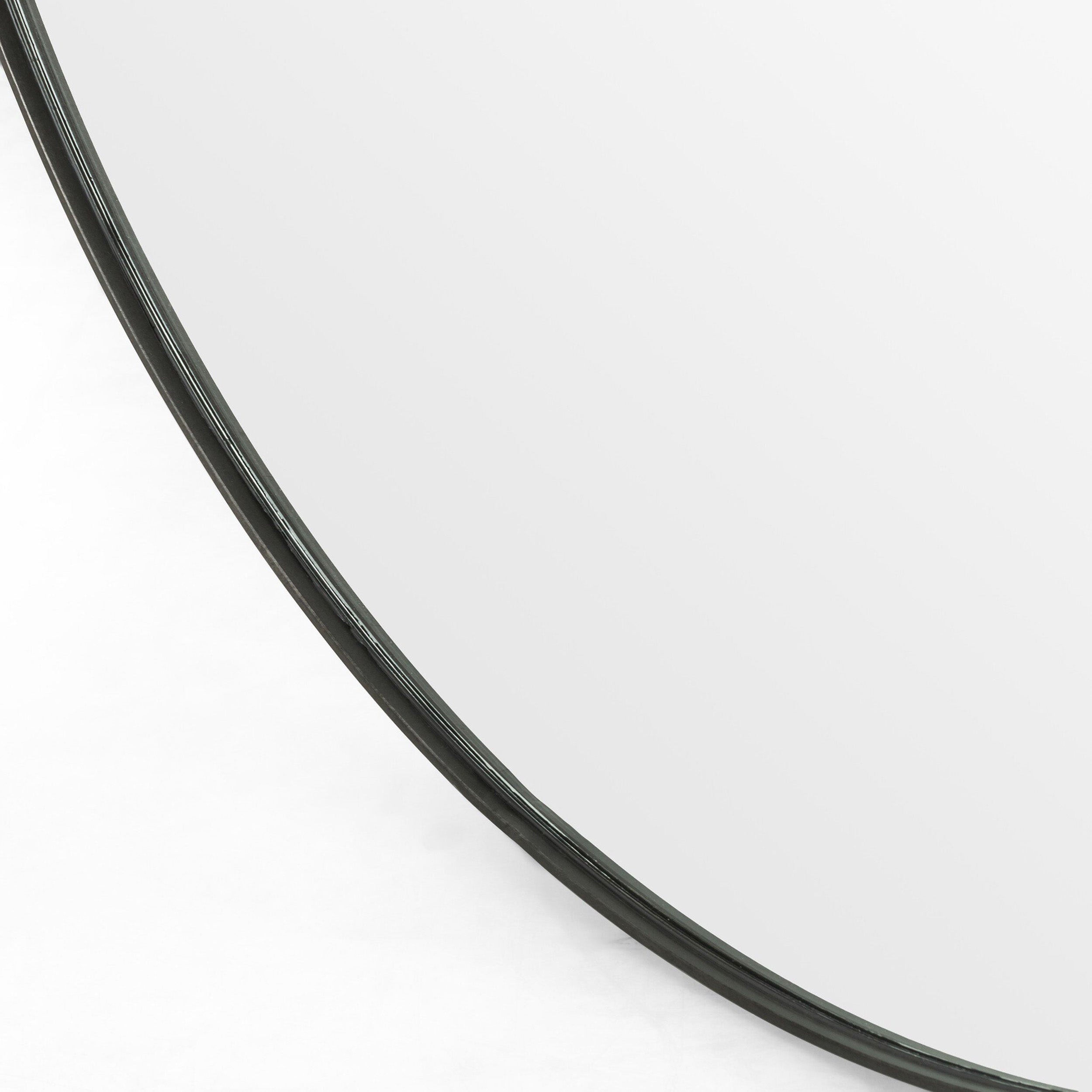 Bellvue Round Mirror, Rustic Black