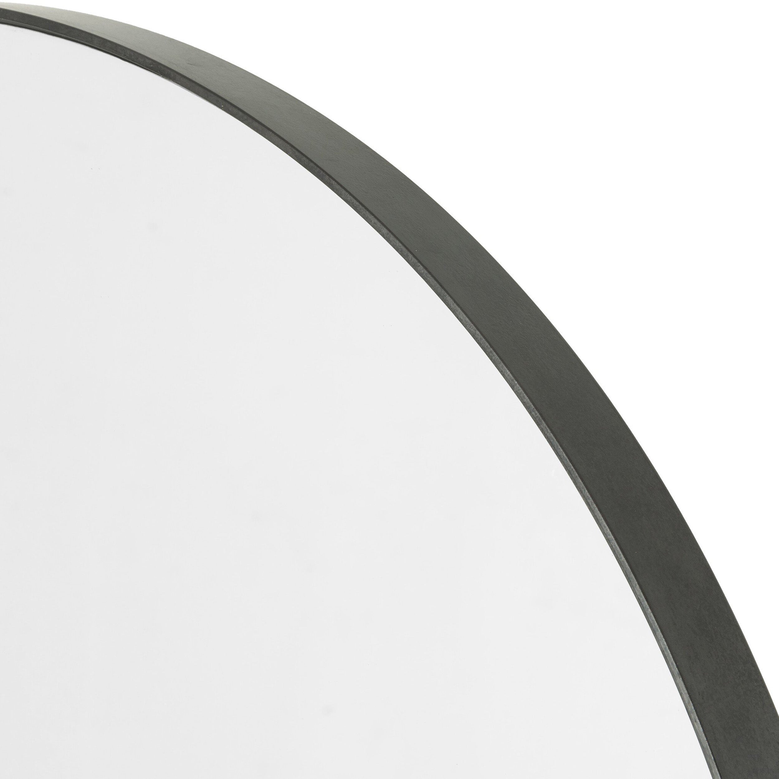 Bellvue Round Mirror, Rustic Black