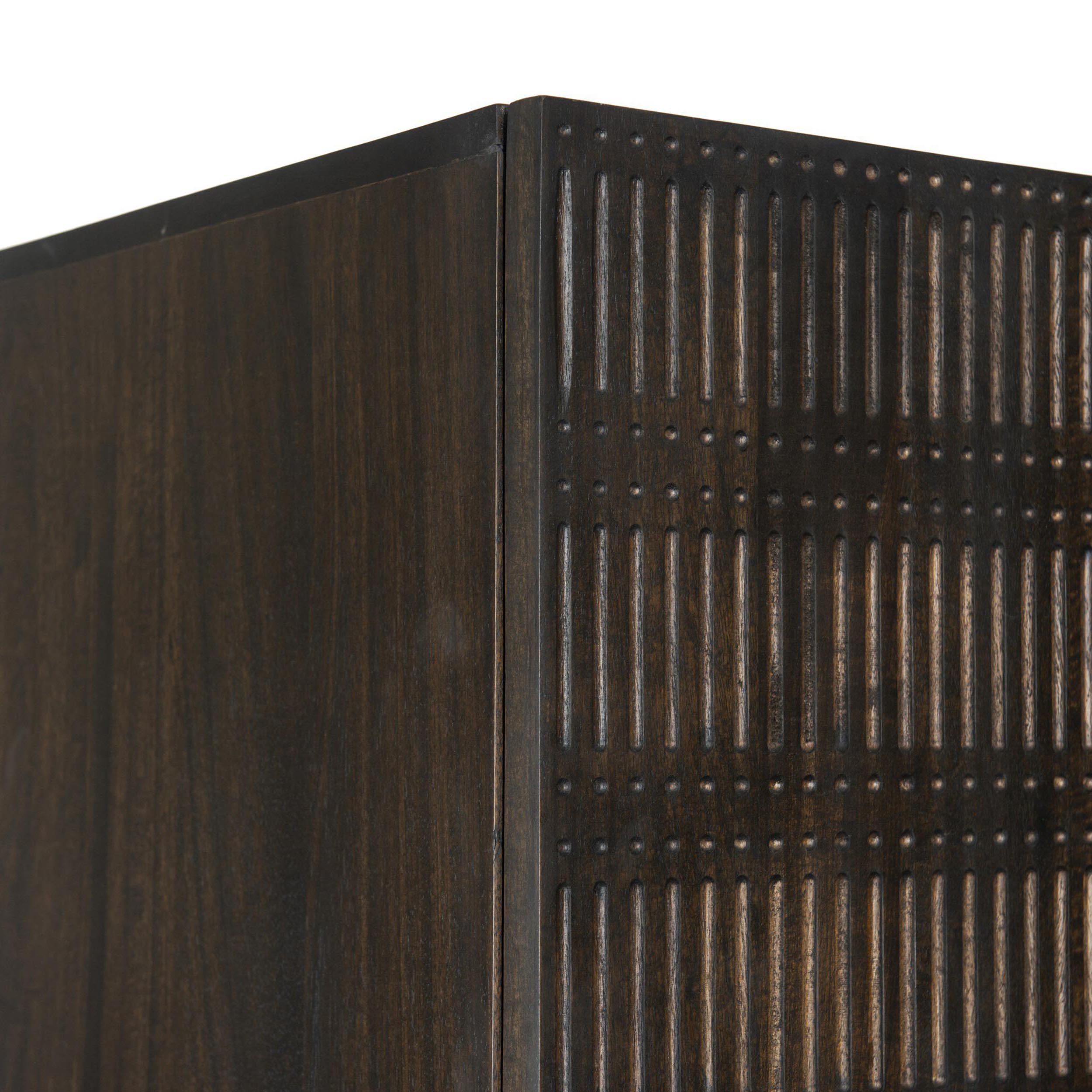Kelby Cabinet, Carved Vintage Brown