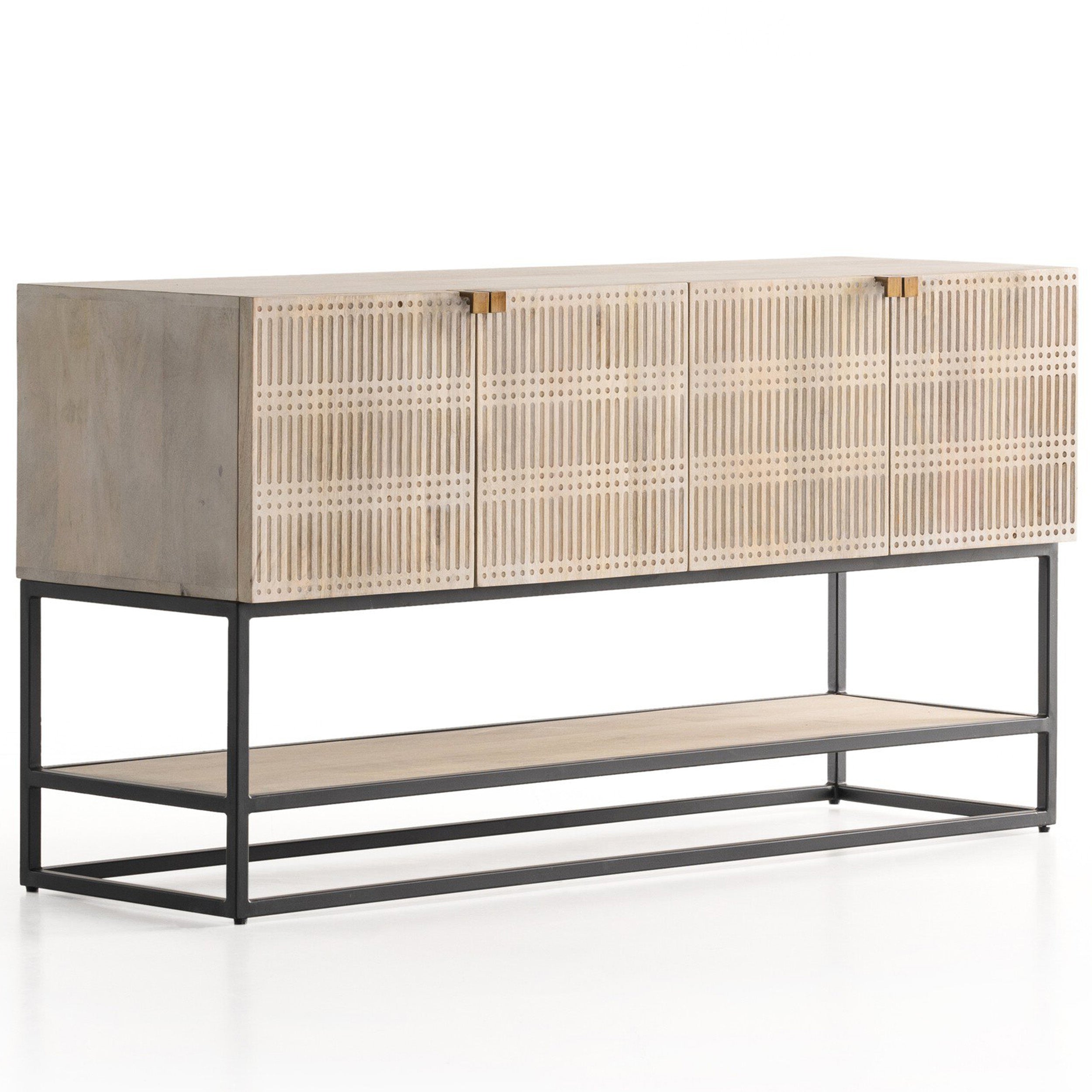 Kelby Small Media Console, Light Wash Mango
