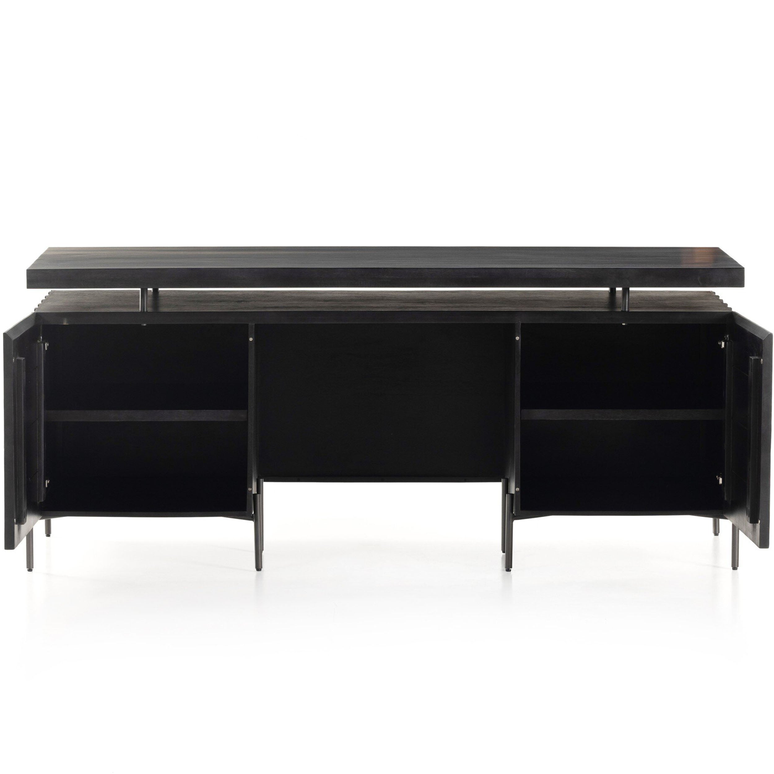 Raffael Desk, Gunmetal, Carved Black Wash