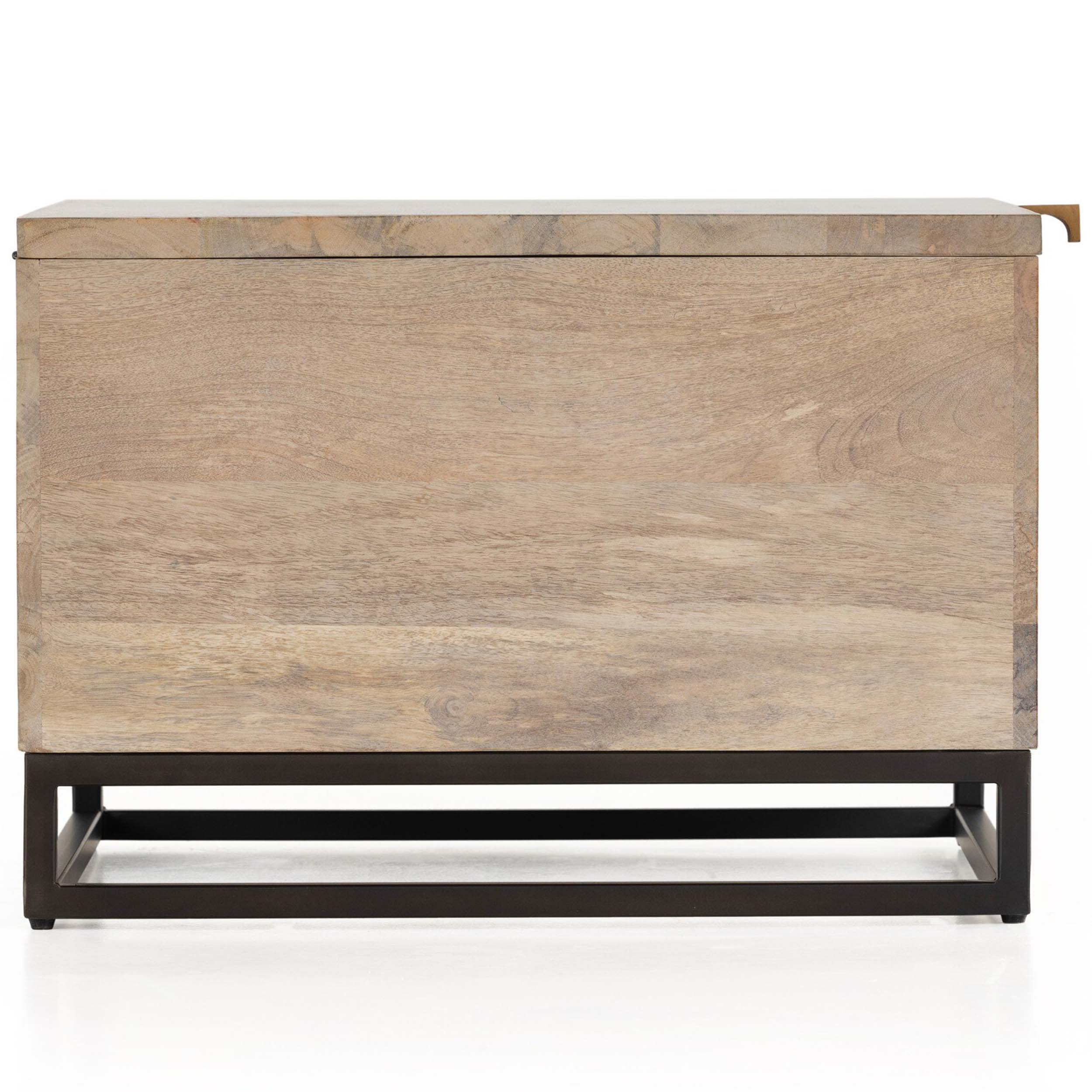 Kelby Storage Bunching Table, Gunmetal, Light Wash Carved