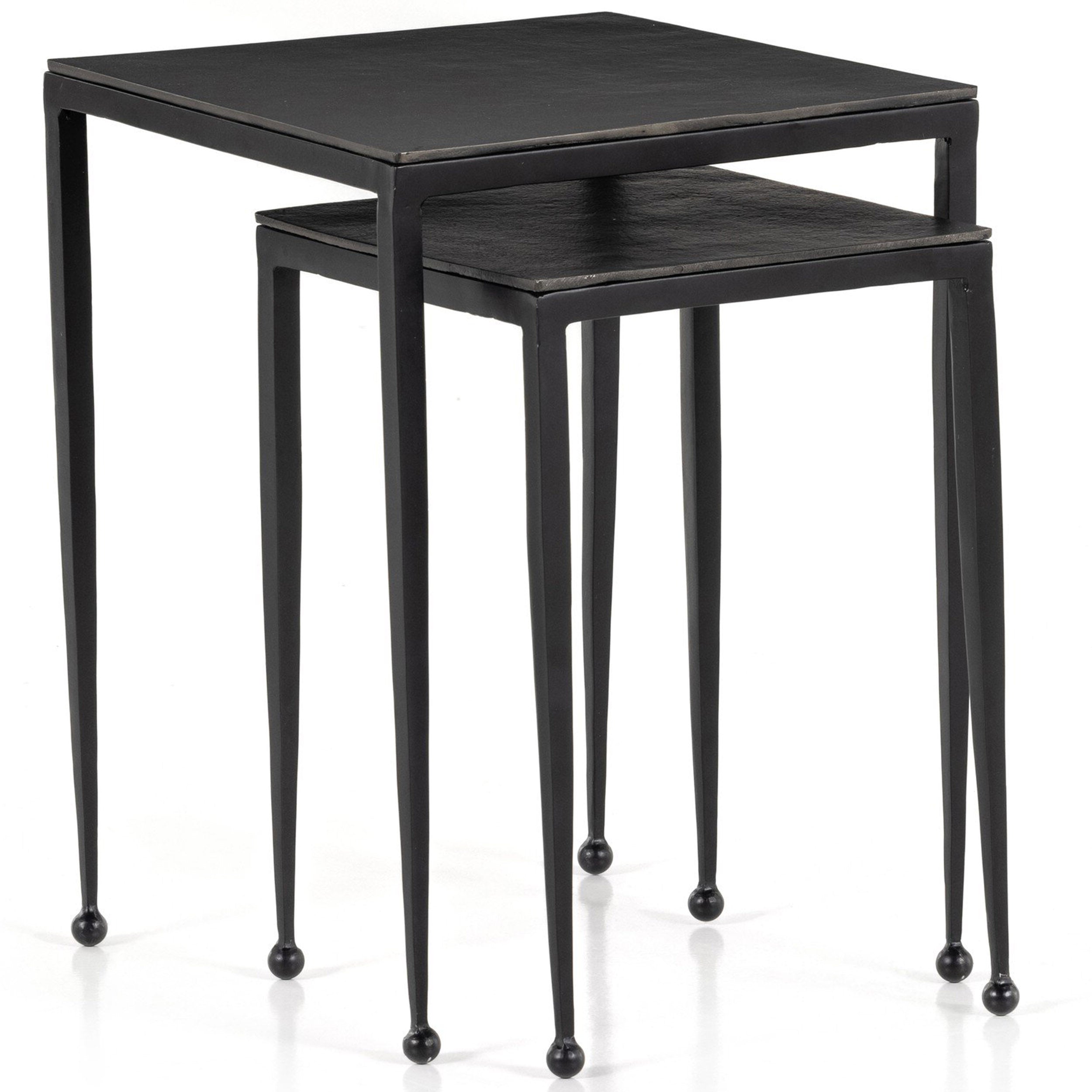 Dalston Nesting End Table Set, Raw Black