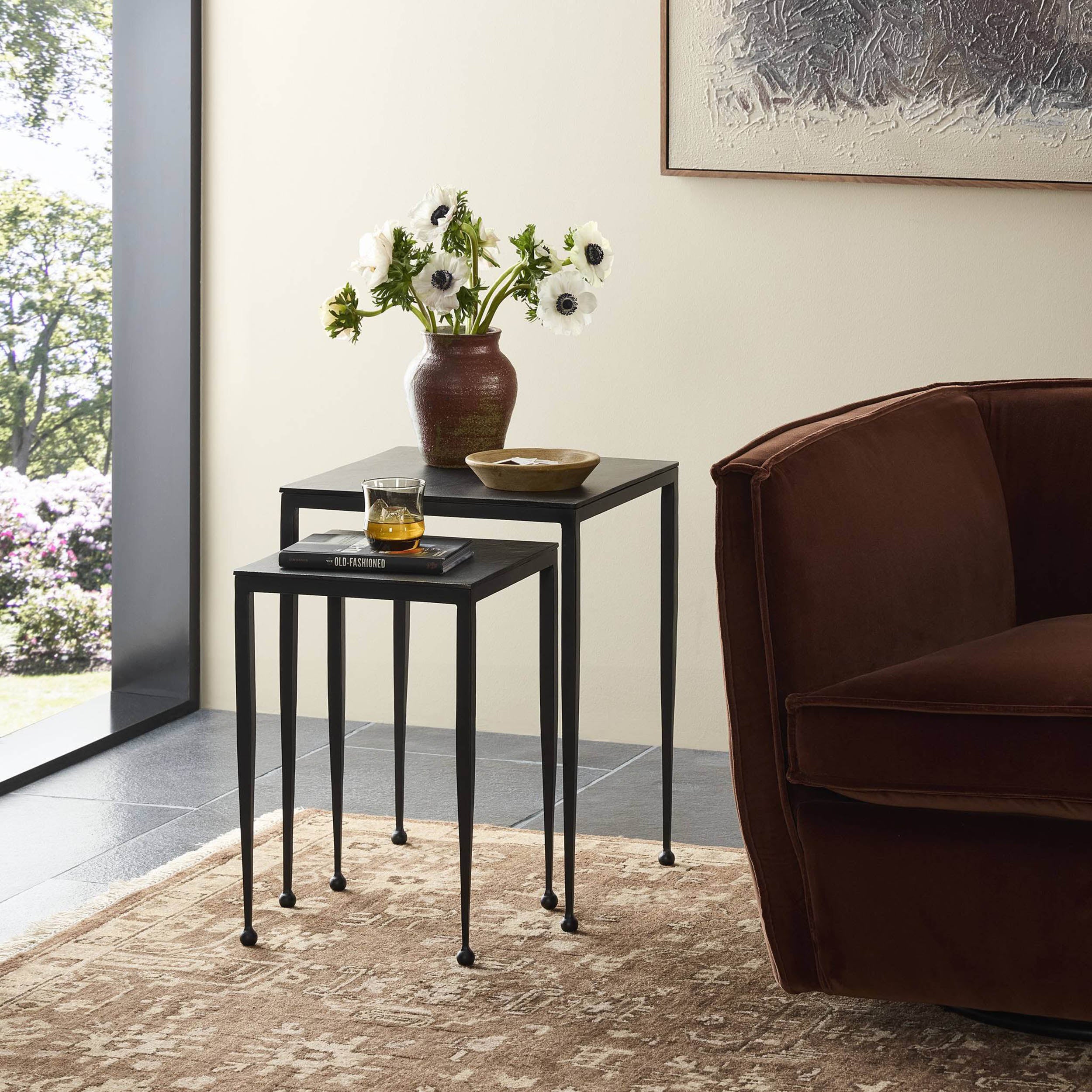 Dalston Nesting End Table Set, Raw Black