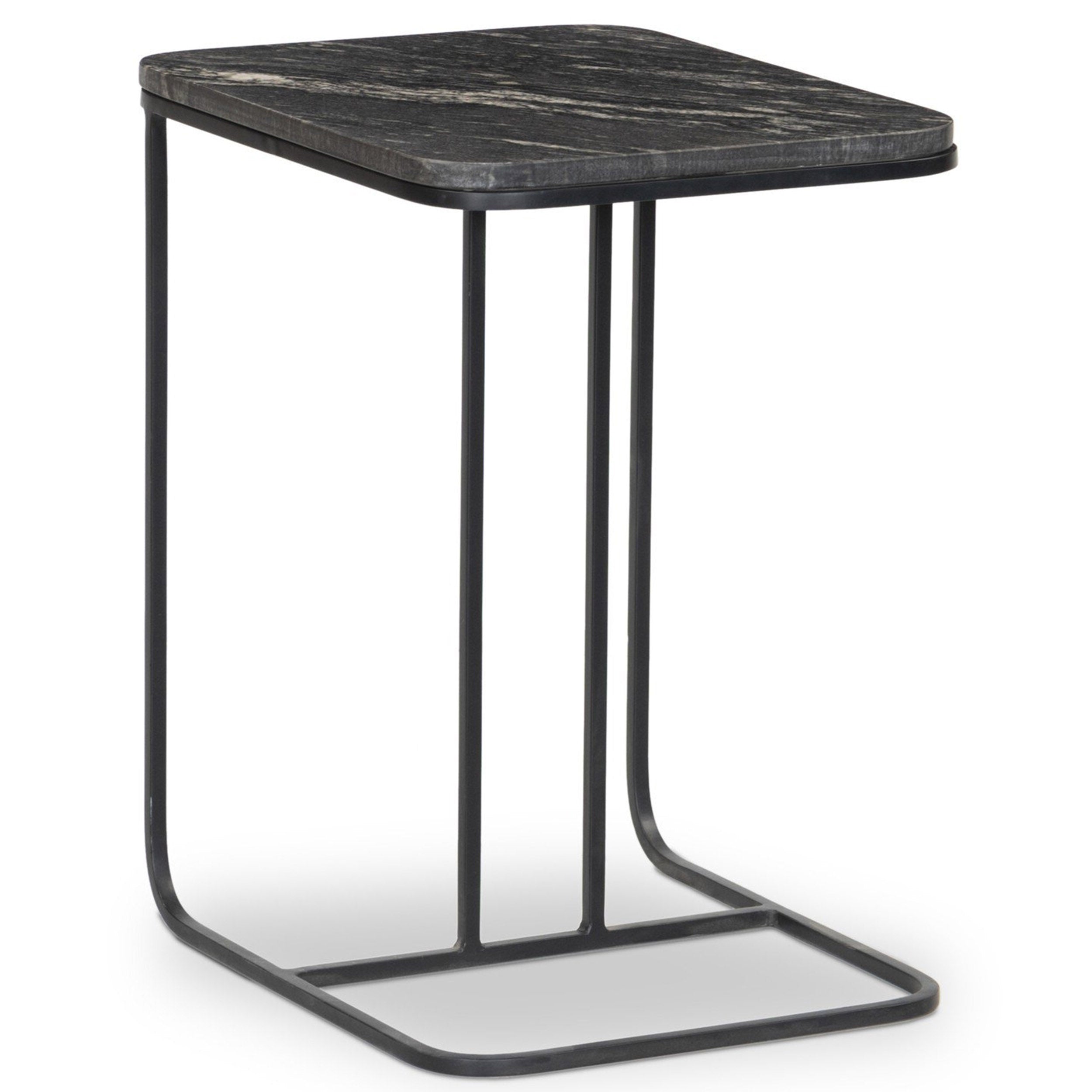 Adalley C Table, Polished Black Marble