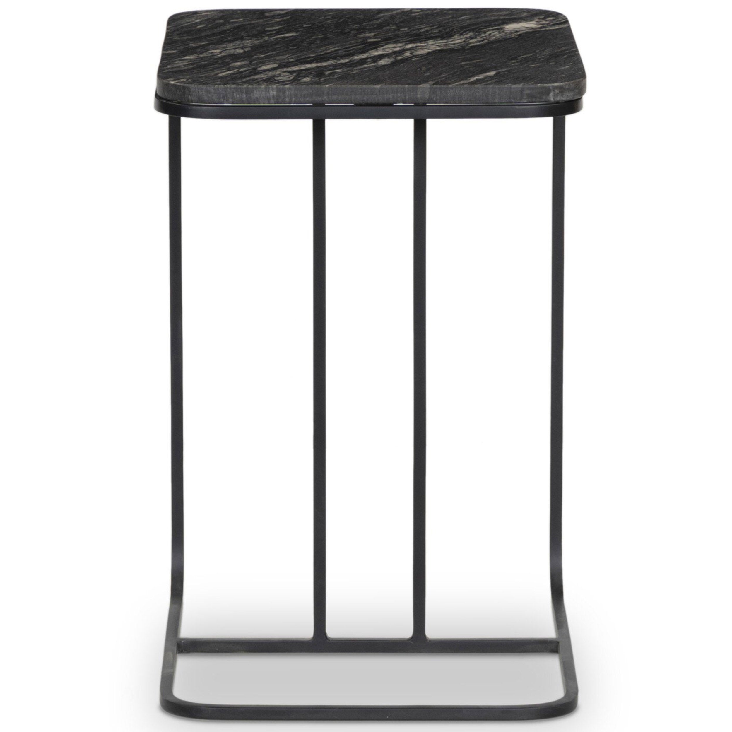 Adalley C Table, Polished Black Marble